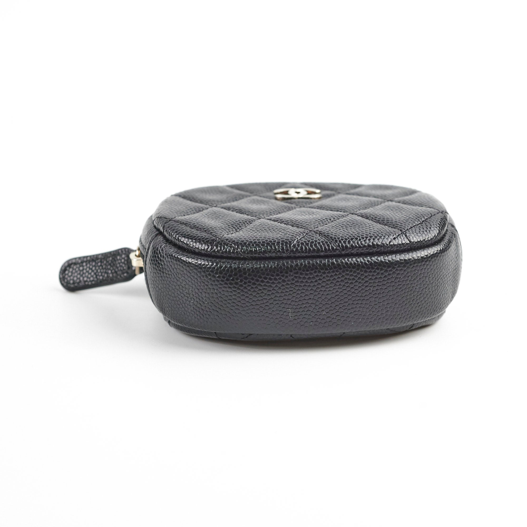 Chanel Caviar Leather Round Coin Purse - Black Luxury Wallet for Women | Perfect for Parties, Travel & Everyday Use