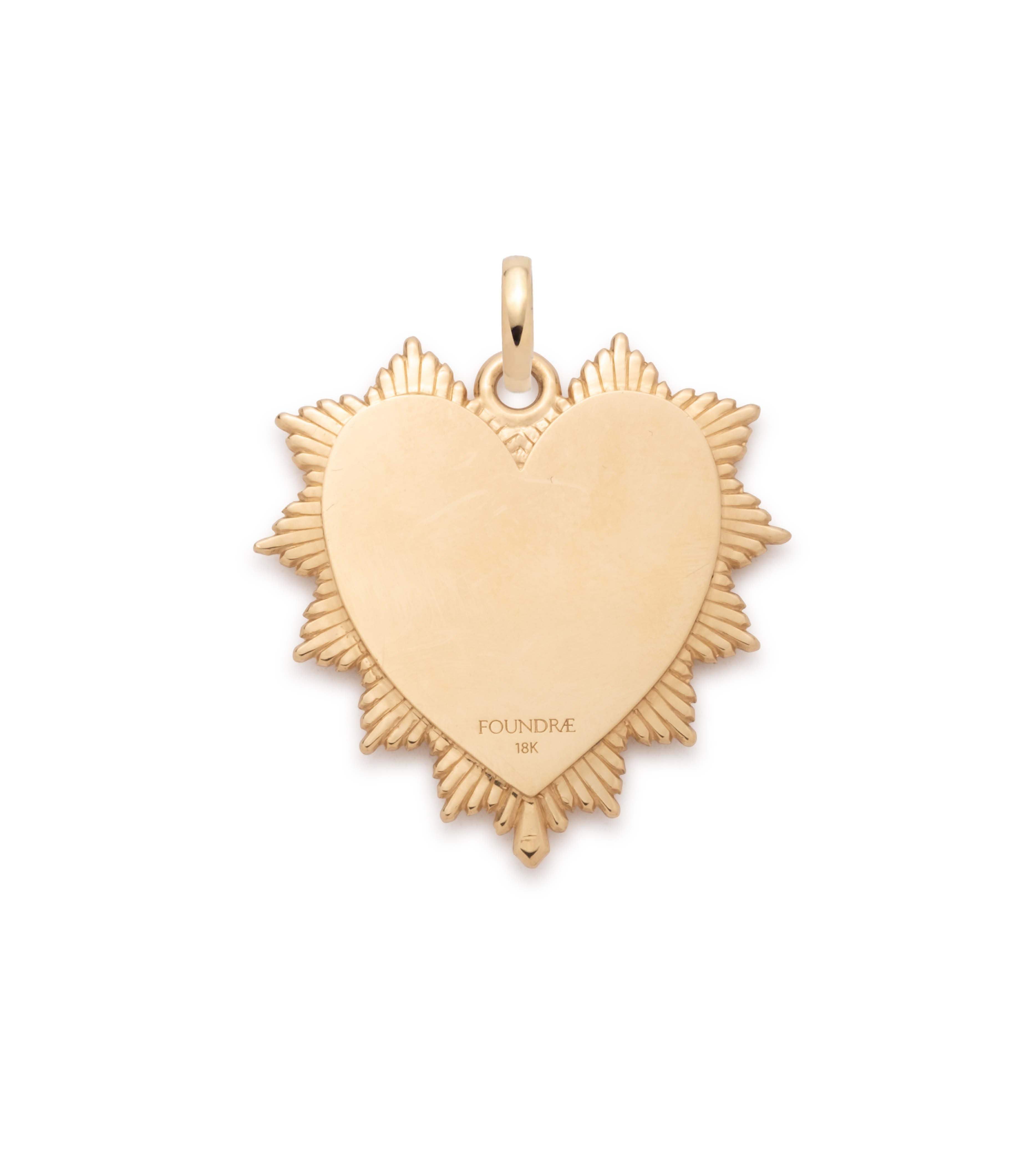 Yellow Gold Heart Love Token Oversized Medallion with Diamond Accents & Annex Link - Perfect for Valentine's Gifts, Anniversary Jewelry & Romantic Occasions