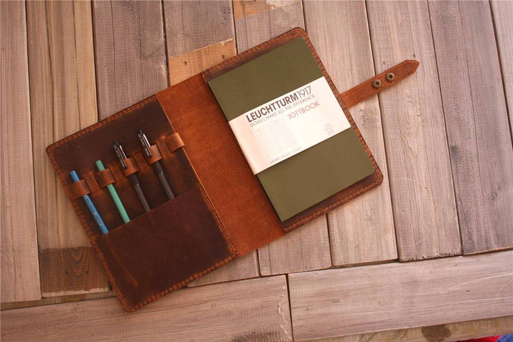 Handmade Rustic Brown Leather Refillable Journal Cover - Premium Notebook Organizer for Writing, Sketching & Travel Journaling - Perfect Gift for Writers & Artists