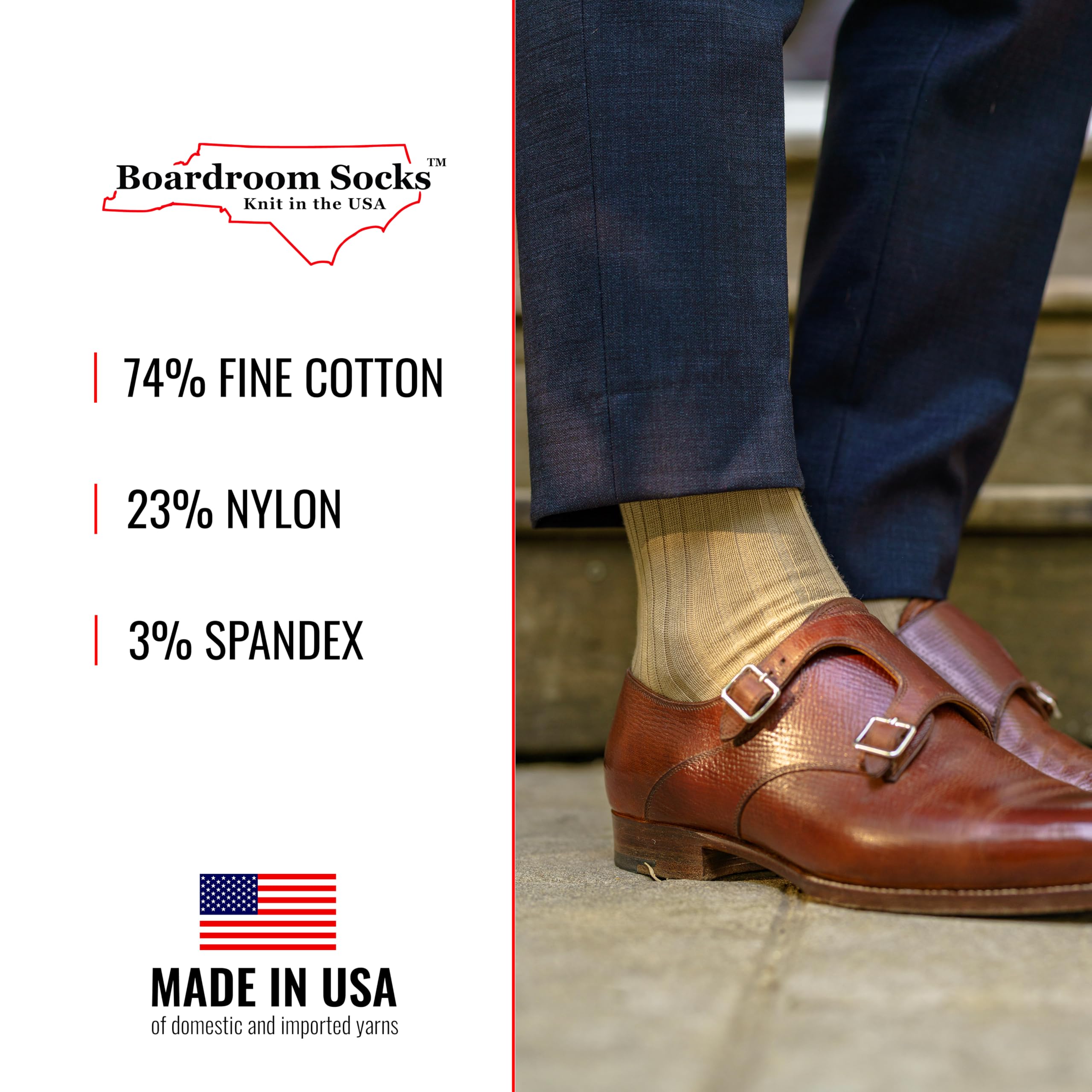Premium Cotton Dress Socks for Men - Breathable & Comfortable Business Formal Socks - Classic Mid-Calf Office Socks by Boardroom Socks - Perfect for Work, Weddings & Professional Occasions