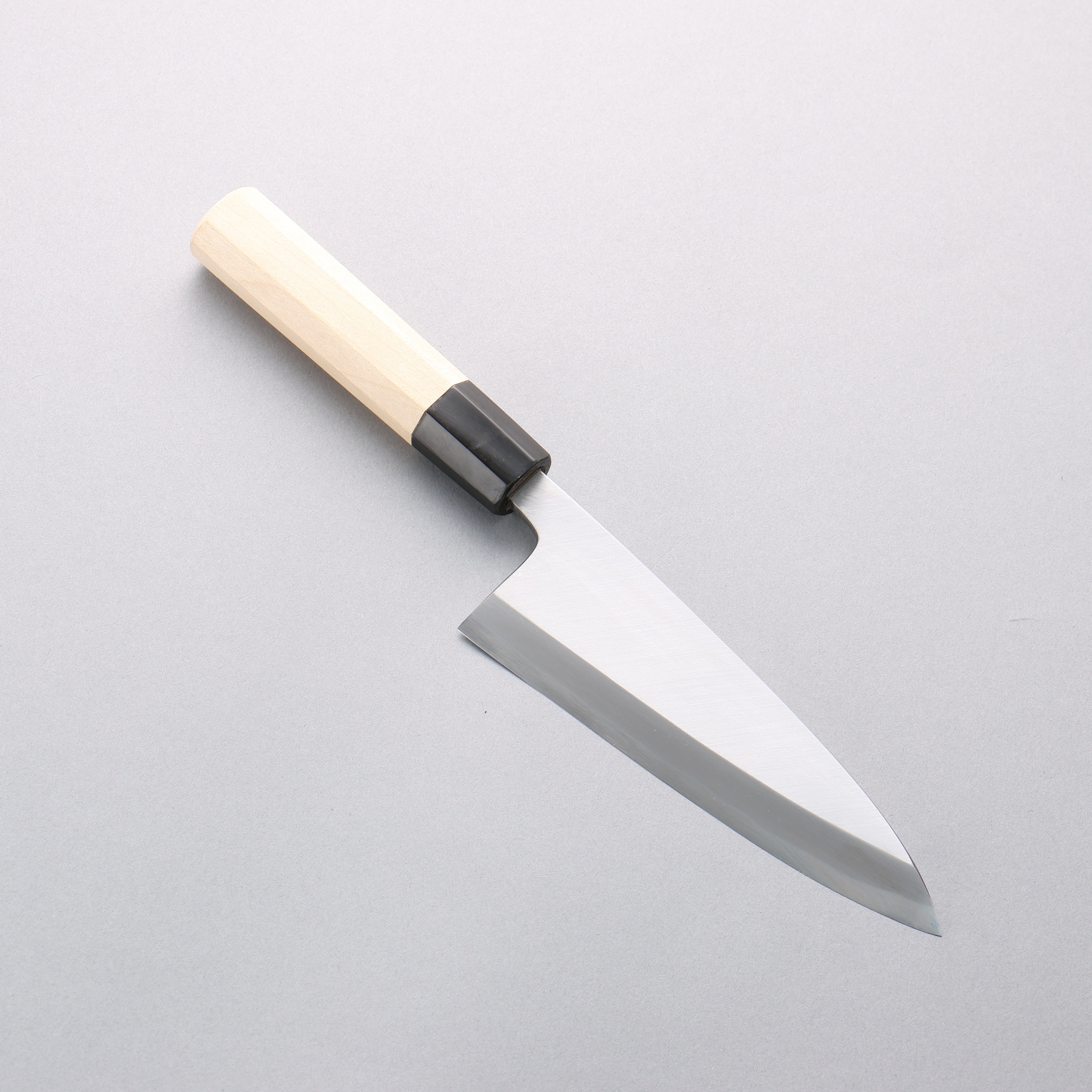 Premium Blue Steel No.2 Japanese Utility Knife 150mm - Magnolia Wood Handle with Water Buffalo Horn Ferrule - Perfect for Sushi, Vegetables & Precision Kitchen Tasks