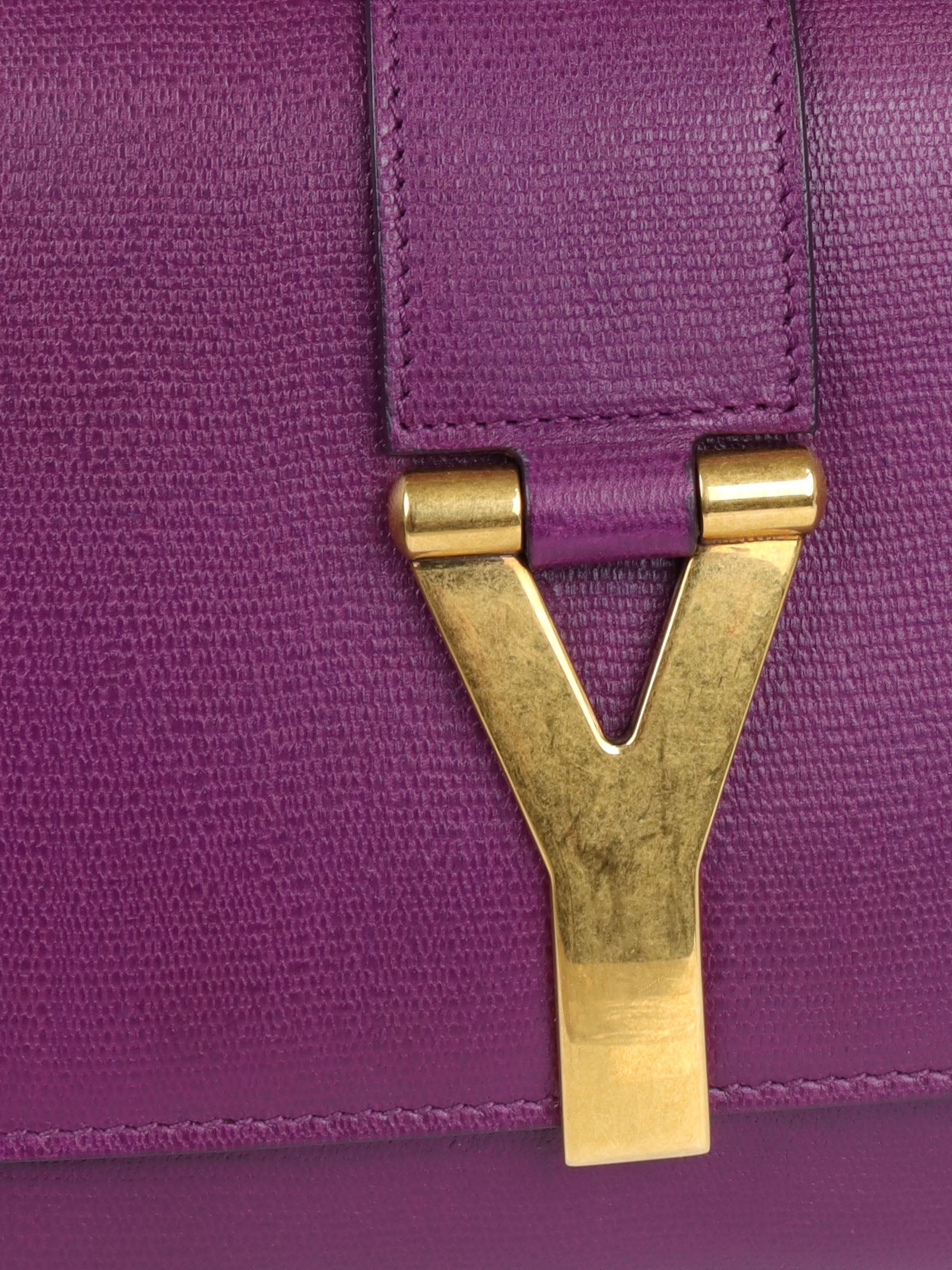 Saint Laurent Purple Y Ligne Clutch Bag for Women - Luxury Designer Clutch Purse for Evening Parties, Weddings & Special Occasions