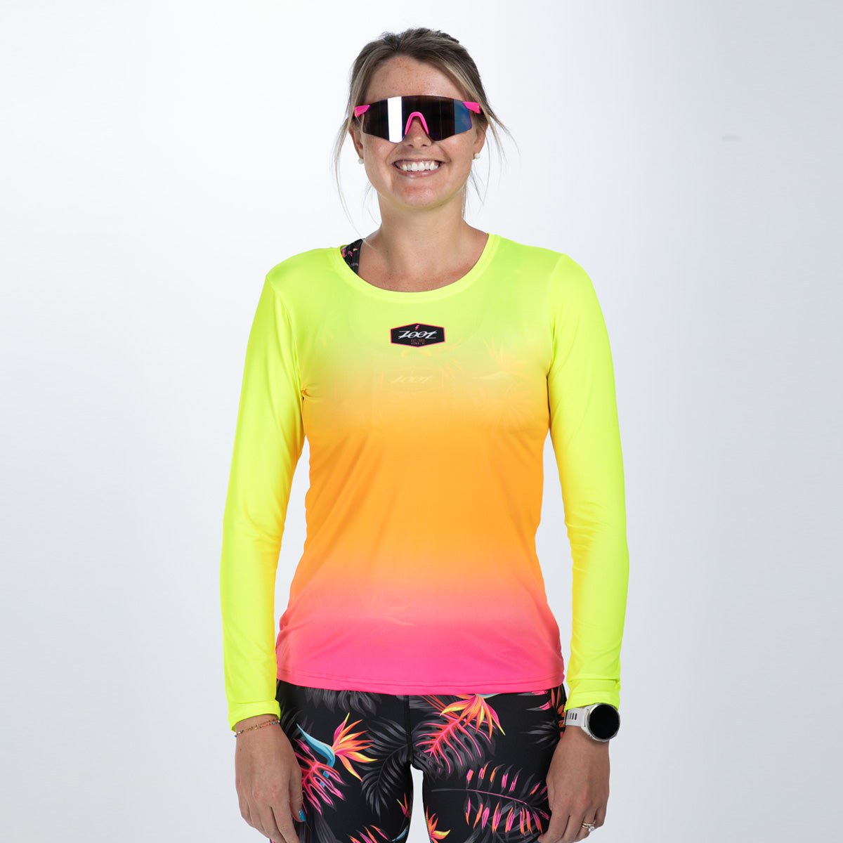 Women's Limited Run Long Sleeve Tee - Tropical Magic Print - Soft & Comfortable Casual Top for Everyday Wear, Outdoor Activities & Travel