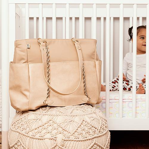 Premium Beige Diaper Bag for Moms - Large Waterproof Baby Bag with Insulated Bottle Pockets & Changing Pad - Perfect for Travel, Daycare & On-the-Go Parenting