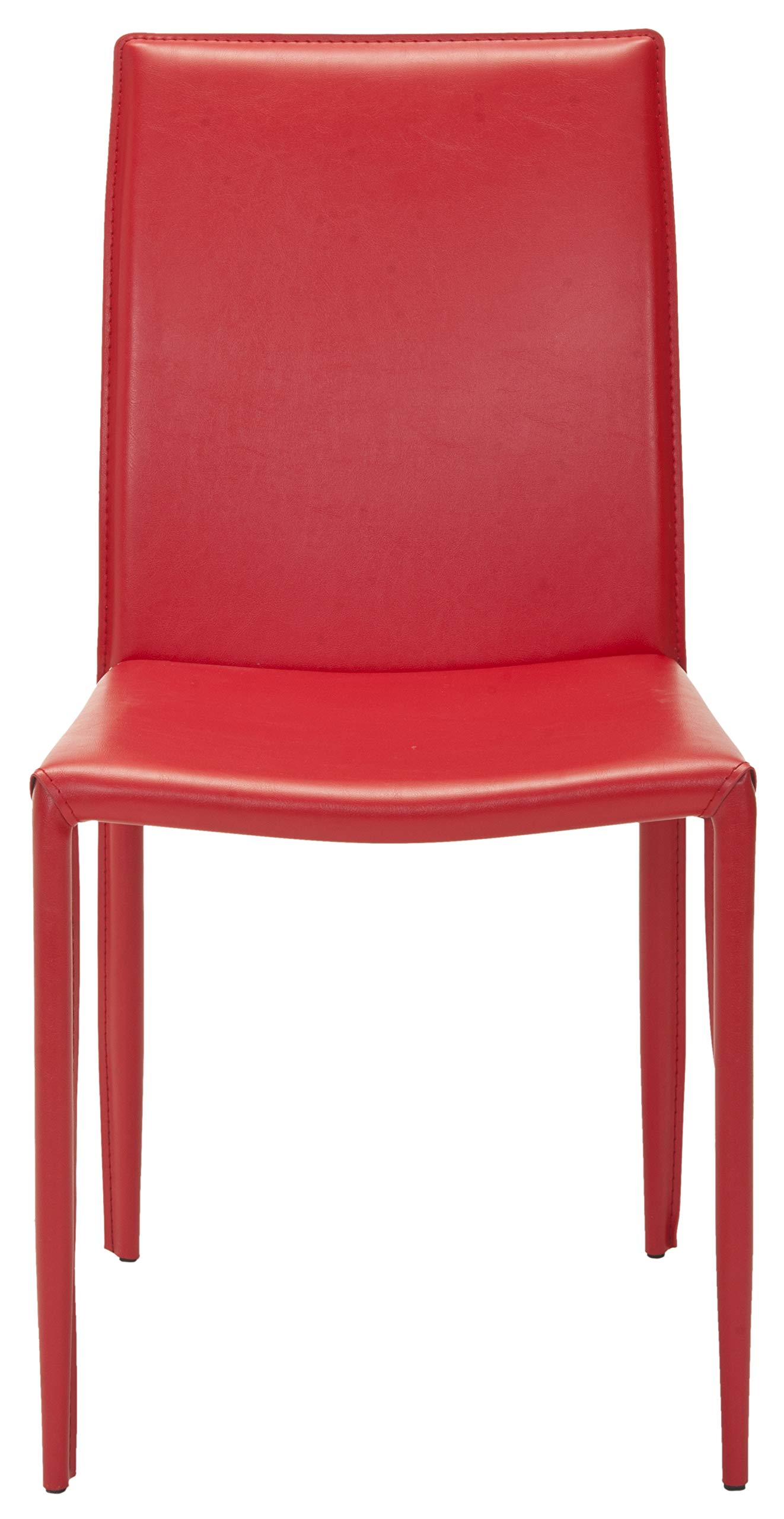 Safavieh Karna Modern Red Dining Chairs Set of 2 - Contemporary Upholstered Side Chairs for Kitchen, Dining Room & Breakfast Nook - Comfortable & Stylish Seating Solution