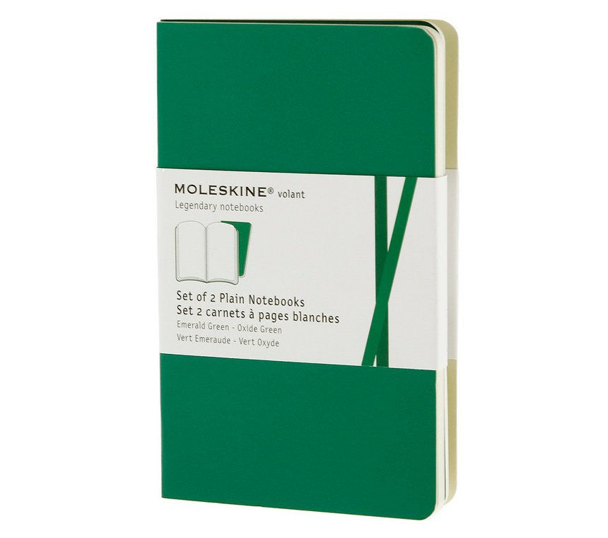 Moleskine Volant Plain Pocket Notebook Set of 2 - Premium Writing Journal for Travel, Work & Daily Notes - Perfect for Students, Professionals & Artists