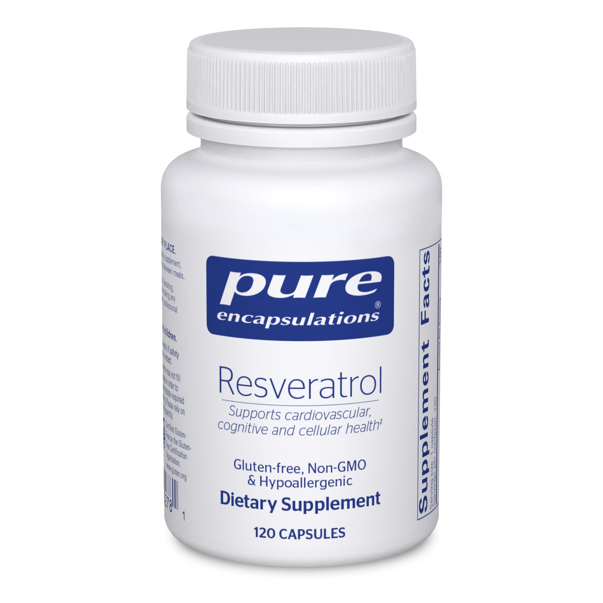 Pure Encapsulations Resveratrol 40mg - 120 Capsules | Antioxidant Supplement for Heart Health, Brain Function & Cellular Support | Gluten Free, Non-GMO | Supports Cardiovascular Wellness & Cognitive Performance