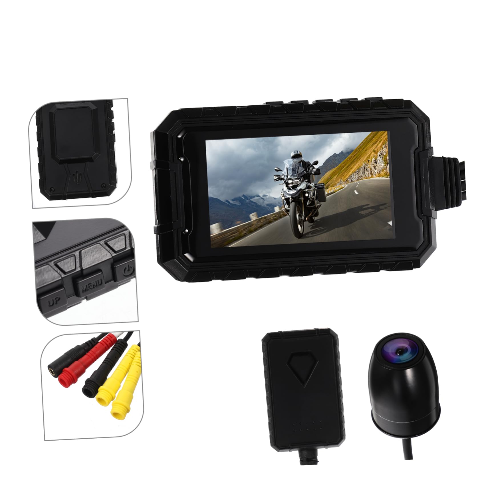 Veemoon V1 Waterproof Motorcycle Recorder with Night Vision - Dual Front & Rear HD Camera for Bikes, 5-Inch LCD Display - Perfect for Road Safety, Commuting & Adventure Riding Accessories