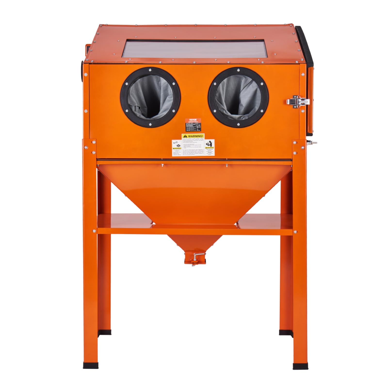 VEVOR 60 Gallon Sandblasting Cabinet - Heavy Duty Steel Sand Blaster with Stand, Blasting Gun & 4 Ceramic Nozzles (40-120PSI) for Paint, Rust, and Stain Removal - Ideal for Automotive, Metalworking, and Industrial Surface Preparation