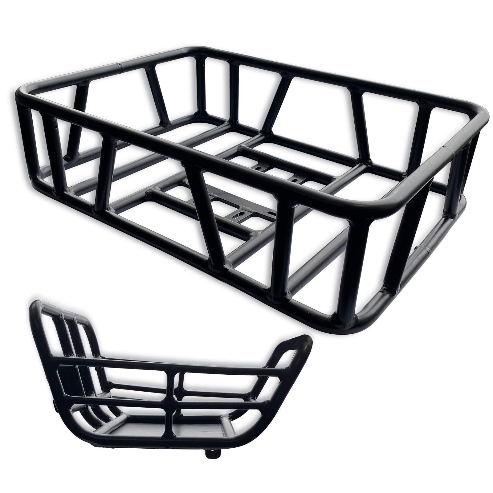 VELOWAVE Electric Bike Front & Rear Baskets for Prado S 20'' Fat Tire Ebike - Easy Install & Release Bicycle Accessories - Perfect for Grocery Shopping, Commuting & Outdoor Adventures