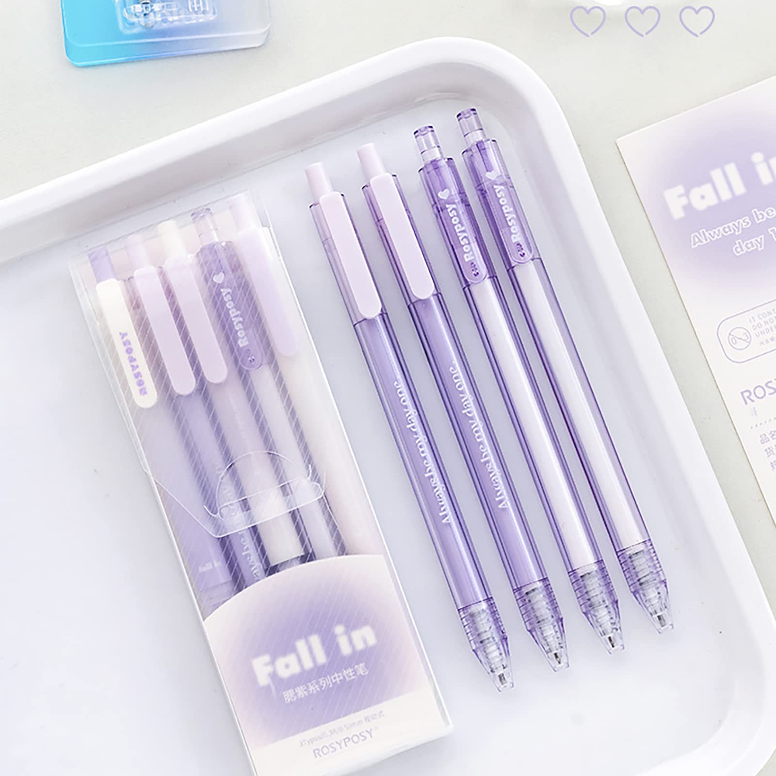 Doraking 5PCS Black Gel Ink Pens - 0.38mm/0.5mm Fine Point Smooth Writing Pens for Office, School, Art & Note Taking (Purple) - Perfect for Journaling, Sketching & Everyday Writing Tasks