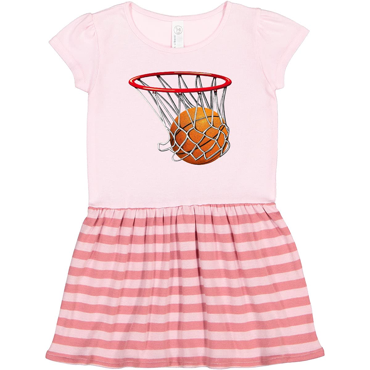 Inktastic Basketball Swish Toddler Dress - Cute and Comfortable Basketball-Themed Outfit for Girls, Perfect for Game Day, Playdates, and Sports Events