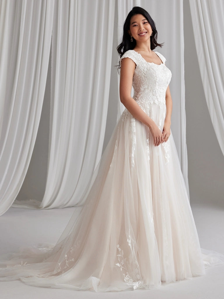 Maggie Sottero Harlem Leigh Wedding Dress - Elegant Lace A-Line Gown for Bridesmaids & Formal Occasions
