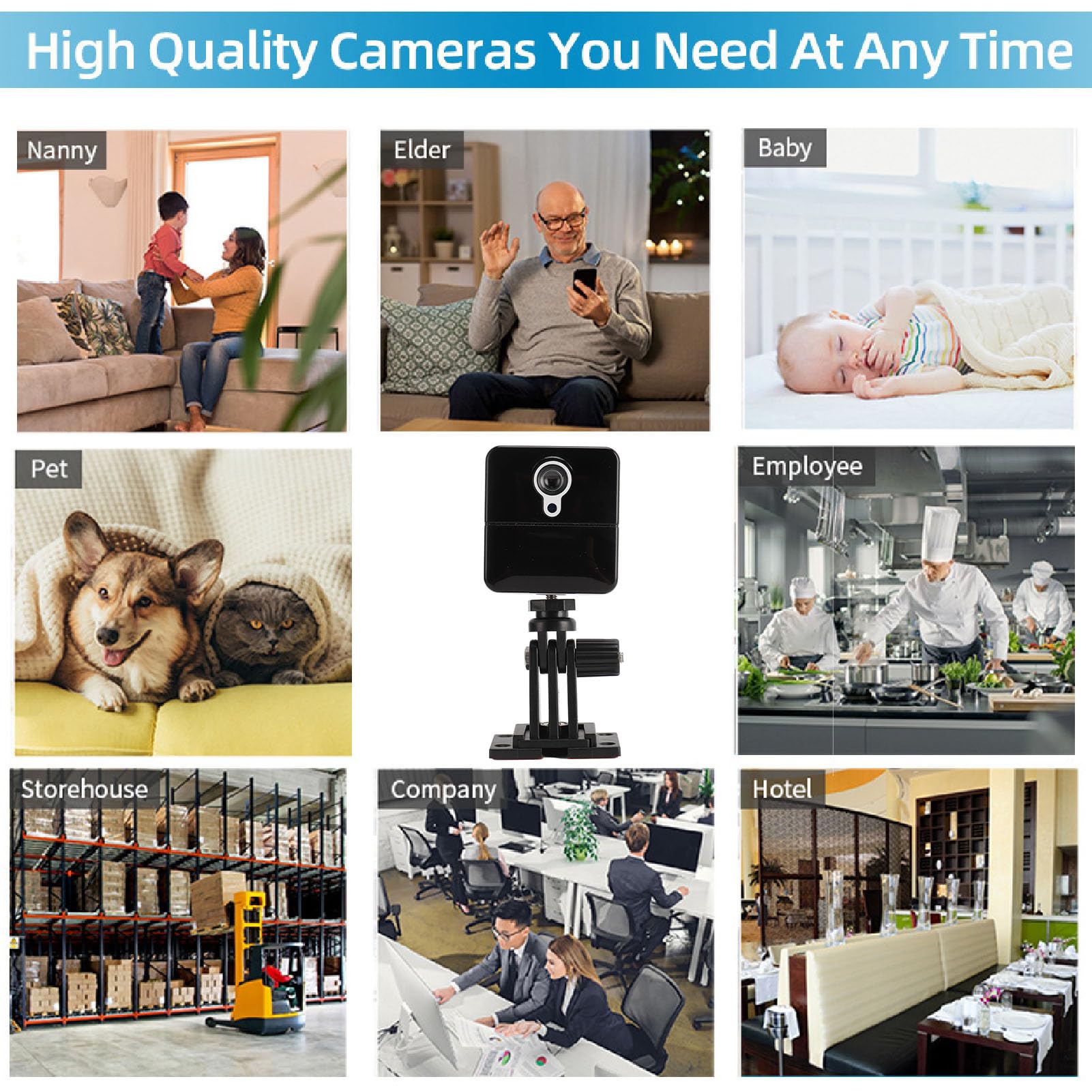 Indoor Security Camera with 2-Way Audio & Color Night Vision - HD Home Surveillance Camera with Smartphone App | Perfect for Baby Monitoring, Pet Watching & Home Protection