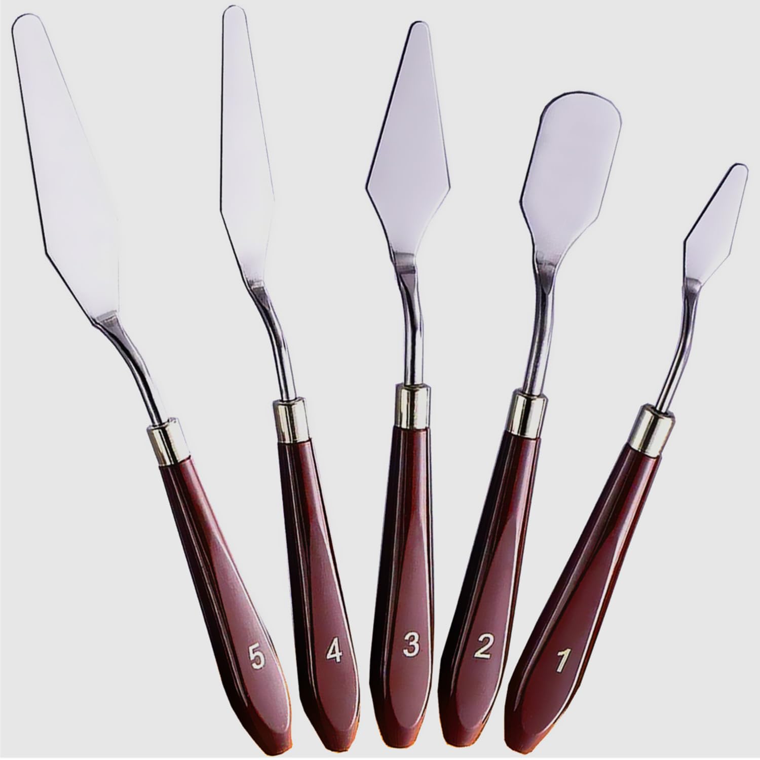 5-Piece Stainless Steel Palette Knife Set - Professional Painting Knives for Acrylic & Oil Painting - Perfect for Artists, DIY Crafts & Canvas Texture Creation