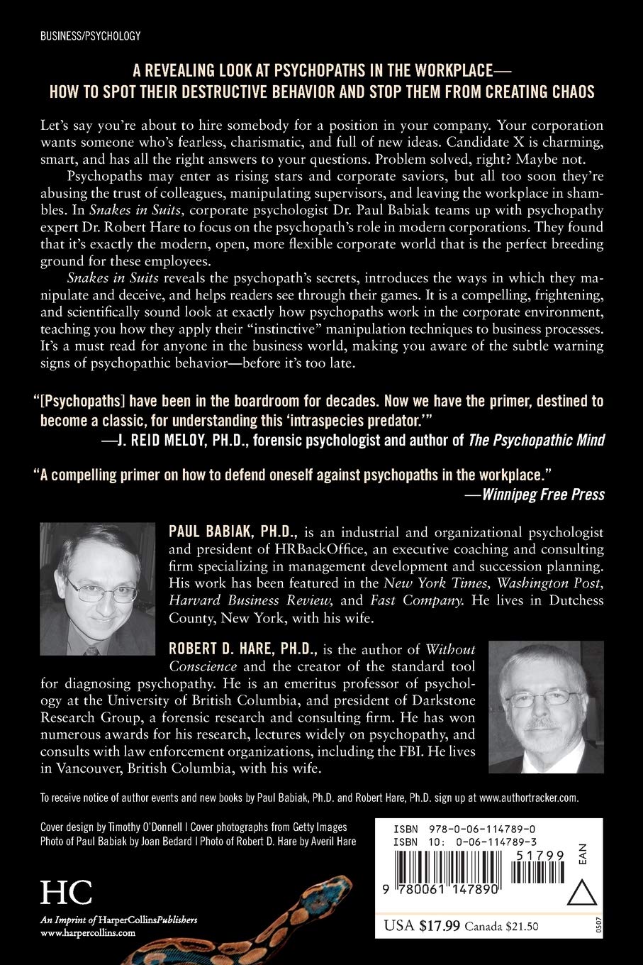 Snakes in Suits: Understanding Workplace Psychopaths - Business Psychology Book for Corporate Professionals & Managers