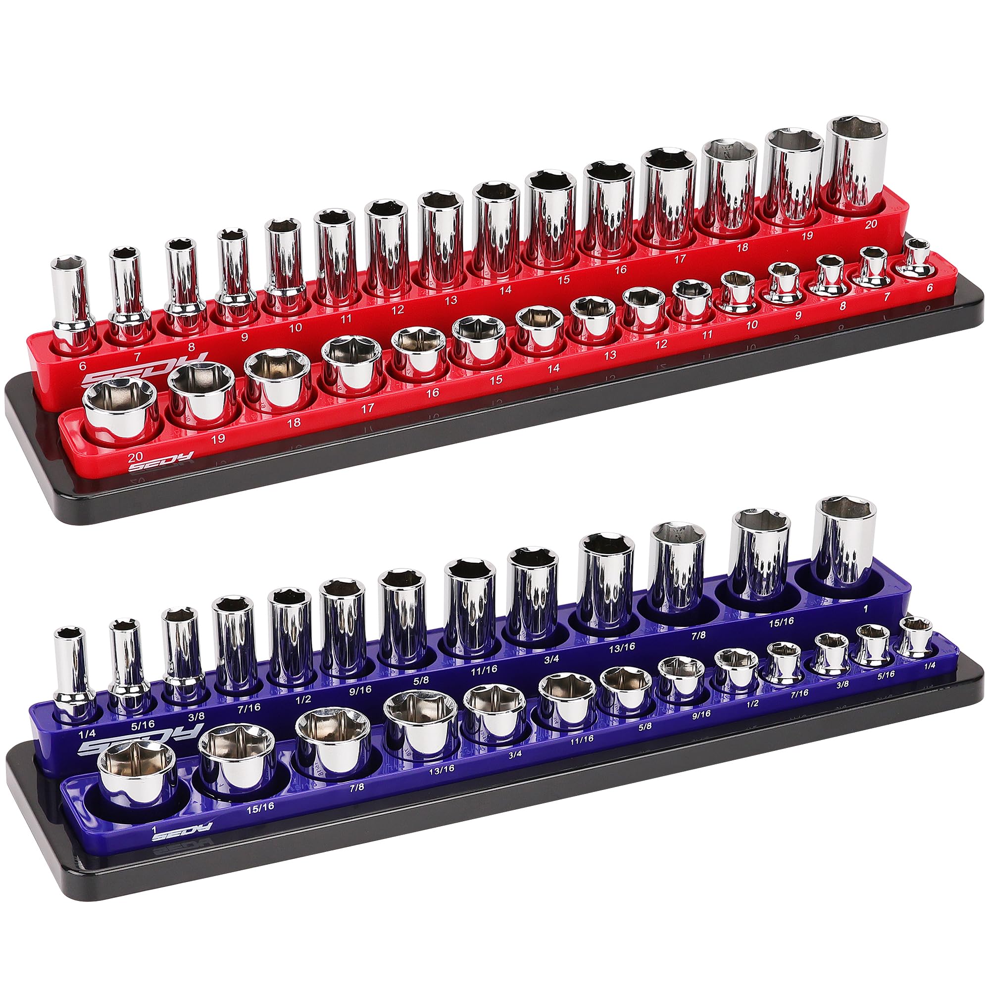 Magnetic Socket Holder Organizer Set - 3/8