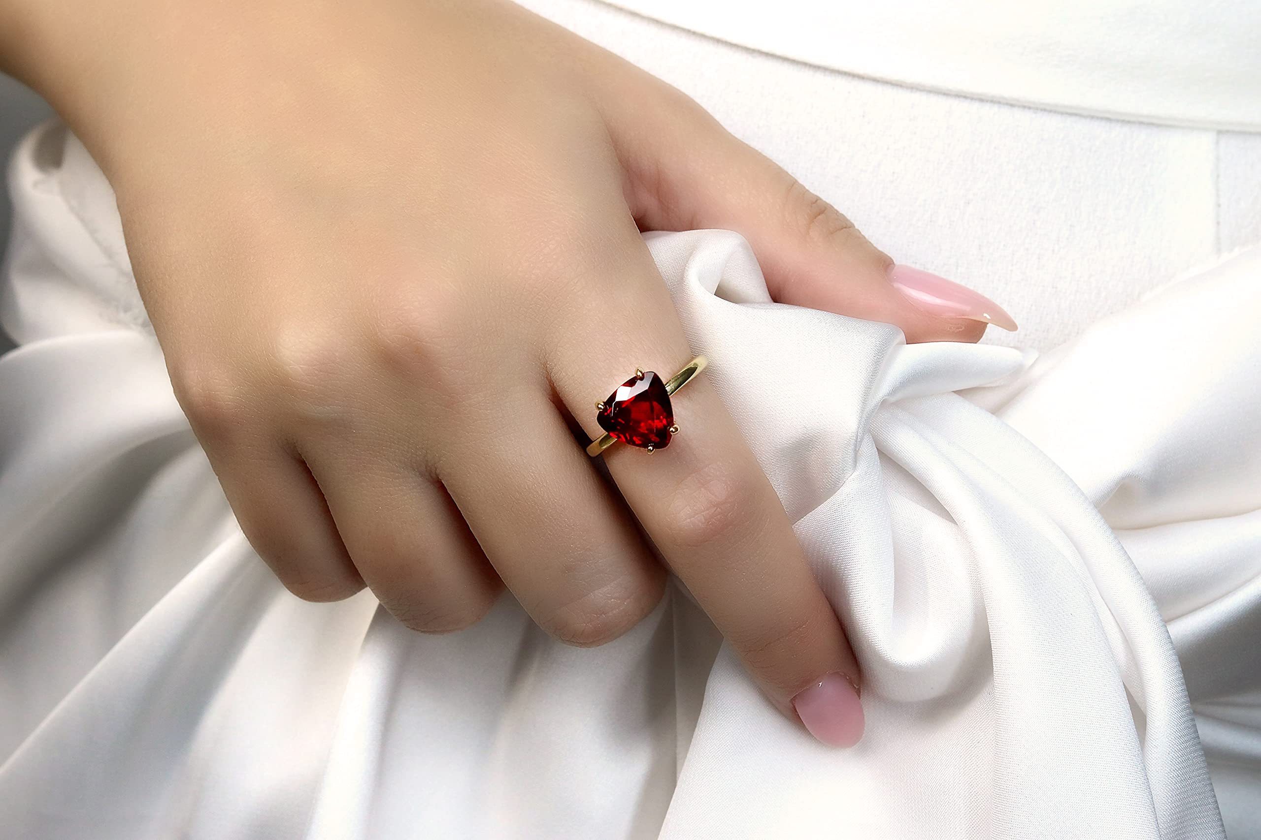Artisan Garnet Silver Ring - Handmade Jewelry for Women | January Birthstone, Anniversary Gift for Her | Perfect for Engagements & Special Occasions