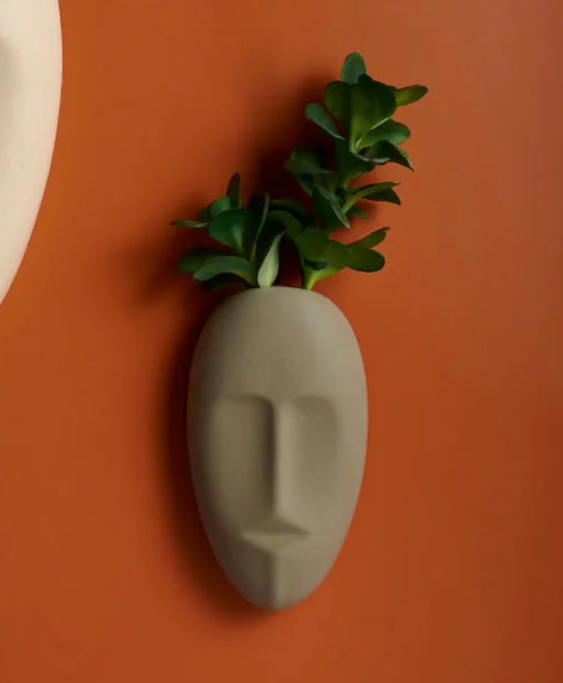 About a Face Ceramic Wall Accent & Vase - Handmade Home Decor for Living Room, Bedroom, or Office - Unique Gift Idea for Housewarming & Interior Design