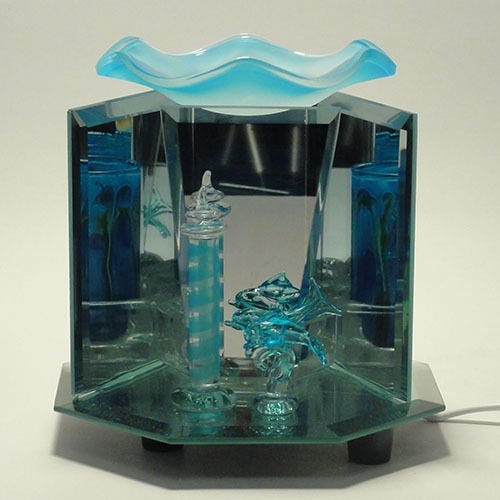 Electric Oil Warmer & Wax Tart Burner - Dolphin Lighthouse Design with 3-Sided Mirror for Aromatherapy, Home Decor, and Relaxation - Perfect for Bedroom, Bathroom, and Living Room
