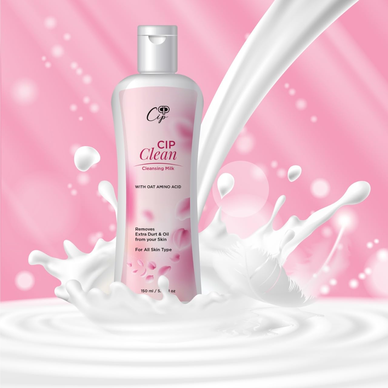 CIP Milk Makeup Remover - Gentle Cleansing for Pollution & Impurities | Perfect for Daily Skincare & Makeup Removal Routine