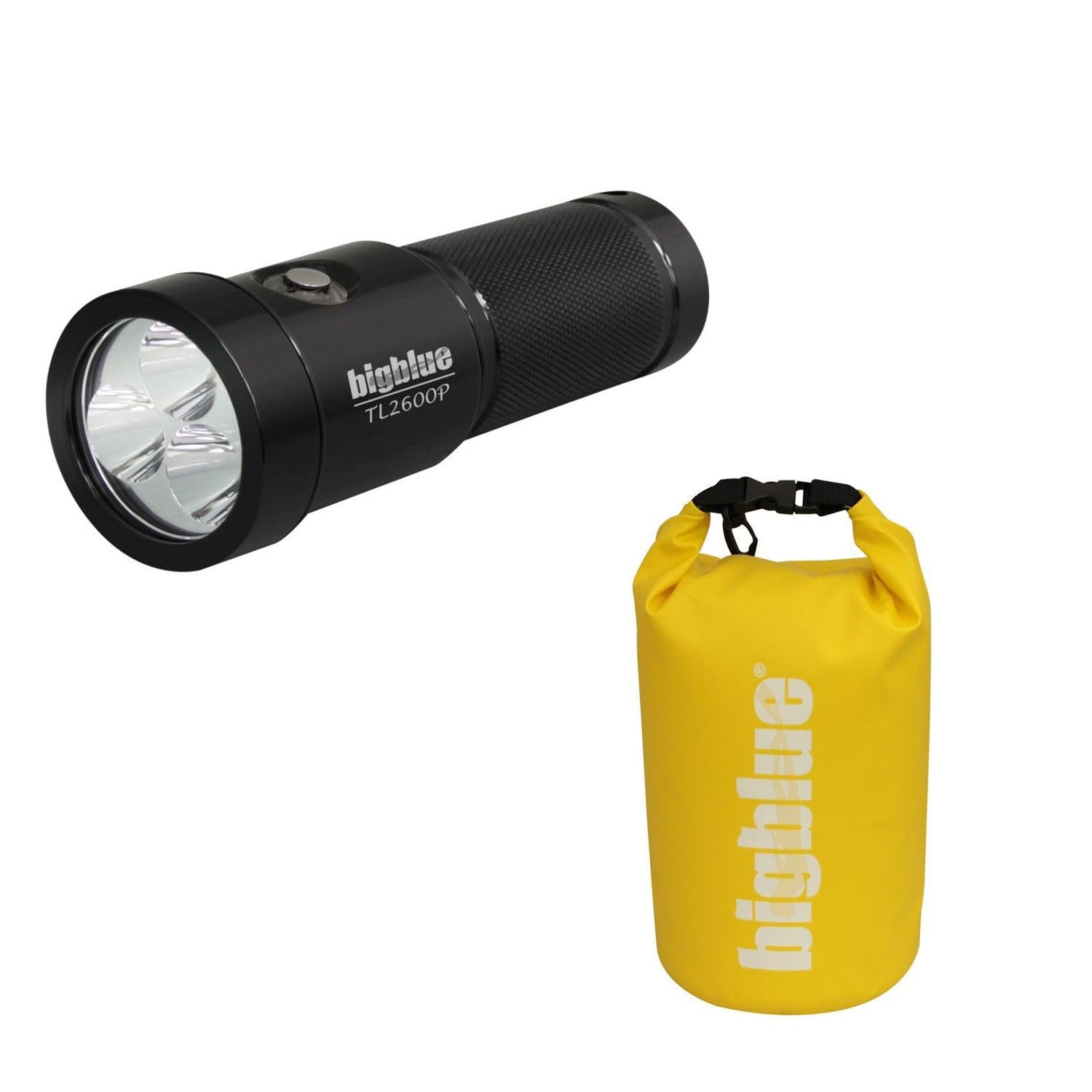 BigBlue 2600 Lumen Narrow Beam Technical Flashlight - Glossy Black Finish for Camping, Hiking & Emergency Use