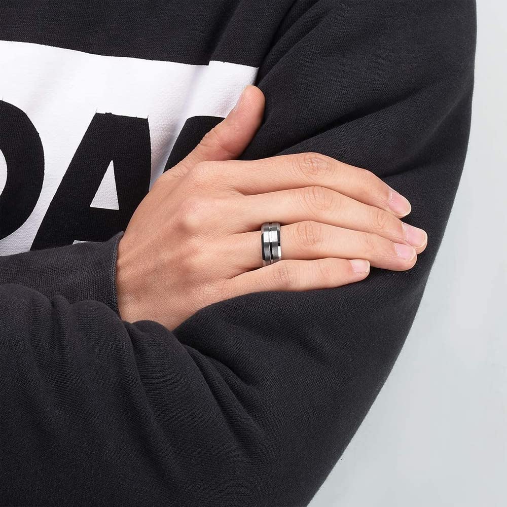 Stainless Steel Yellow Chime Rings for Men & Boys - Durable Band Style Jewelry Accessories | Perfect Birthday & Anniversary Gift for Husband, Boyfriend, Son | Great for Casual Wear, Special Occasions & Everyday Fashion