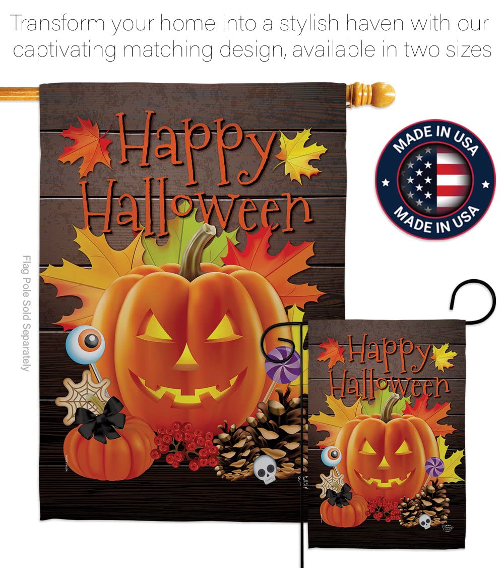 Spooky Halloween Pumpkin Garden Flag - Fall Witch Decor for Yard & Home