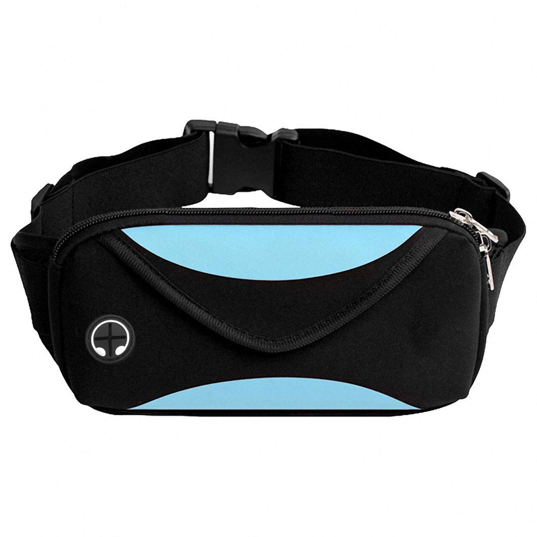 Geweii Sports Waist Pack Fanny Pack for Men & Women - Waterproof Running Belt Bag with Phone Pocket Fits iPhone 11/X/XR/XS - Ideal for Gym, Hiking, Travel & Outdoor Activities