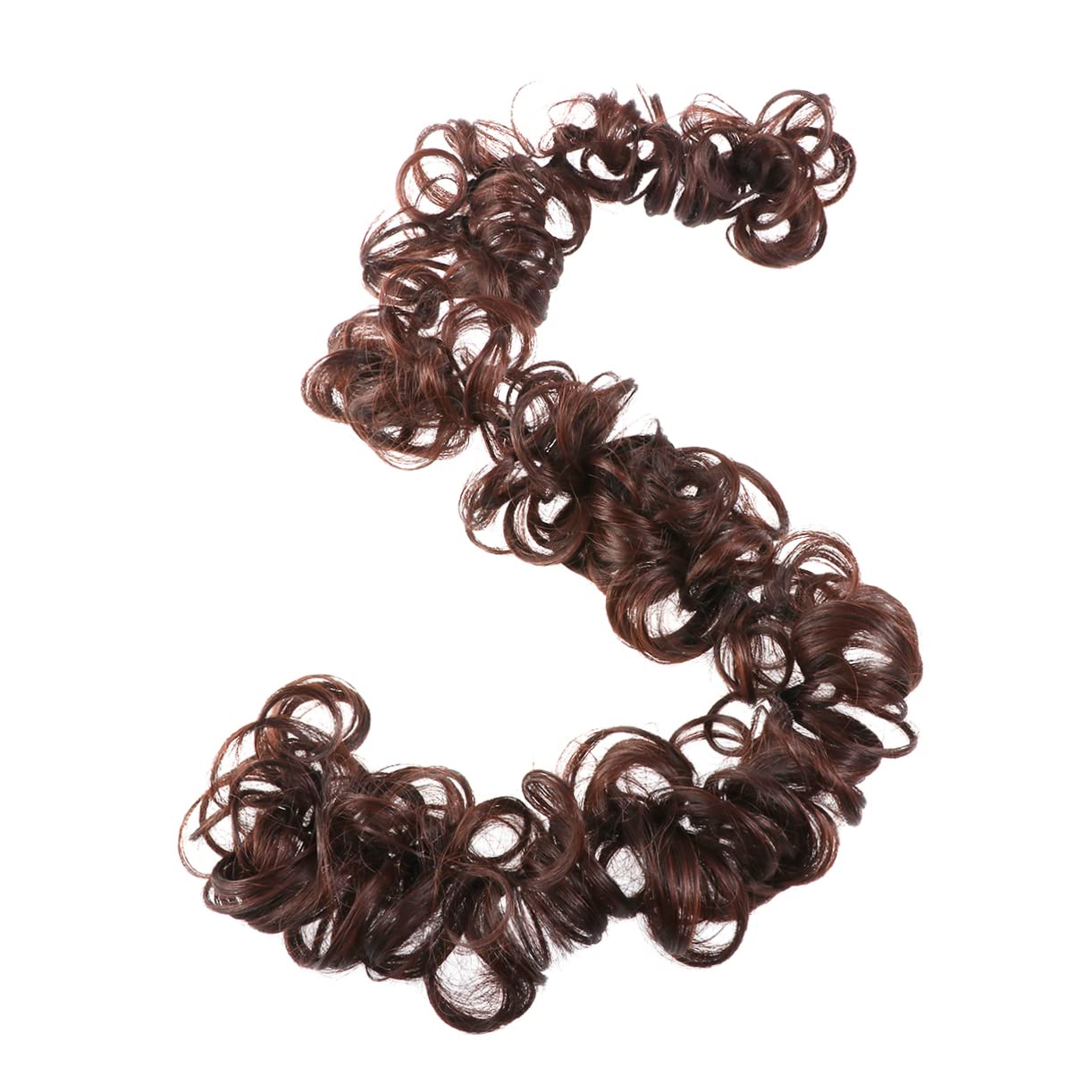 FOMIYES Hair Bun Maker for Women - Instant Wavy Curly Hair Extensions, Donut Chignon Hairpiece in Natural Chestnut Color | Perfect for Parties, Weddings & Everyday Styling