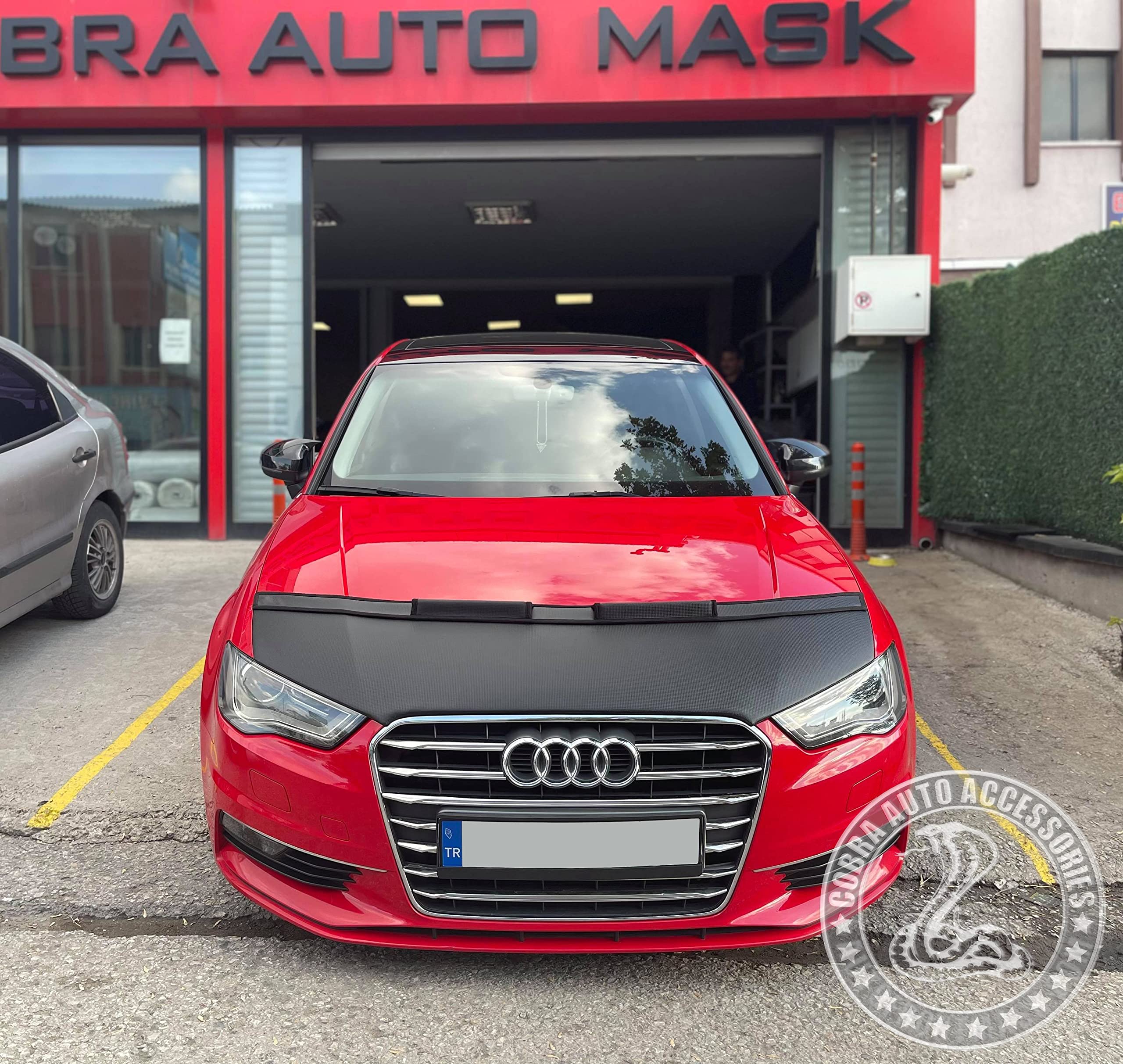 Audi A3 Car Hood Bra Cover (2014-2020) - Front End Protection Mask for Dust & Road Debris | Perfect for Road Trips & Daily Commuting
