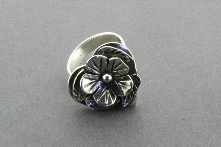 Flowering Heart Ring - Sterling Silver Adjustable Ring for Women - Perfect for Valentine's Day, Anniversary & Romantic Gifts