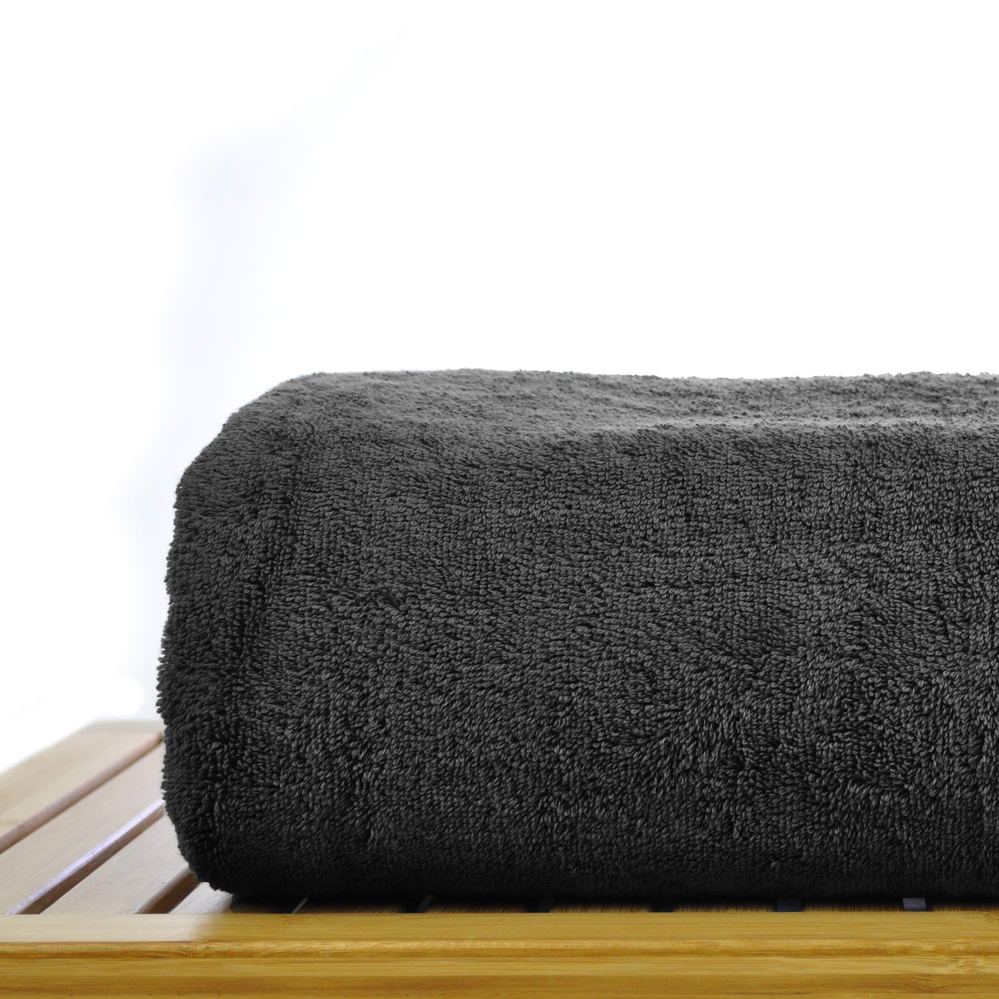 Premium Turkish Cotton Bath Towel Set - Luxury Oversized Hotel & Spa Towel (1-Piece, Black) - Soft & Absorbent for Bath, Beach, Pool & Gym