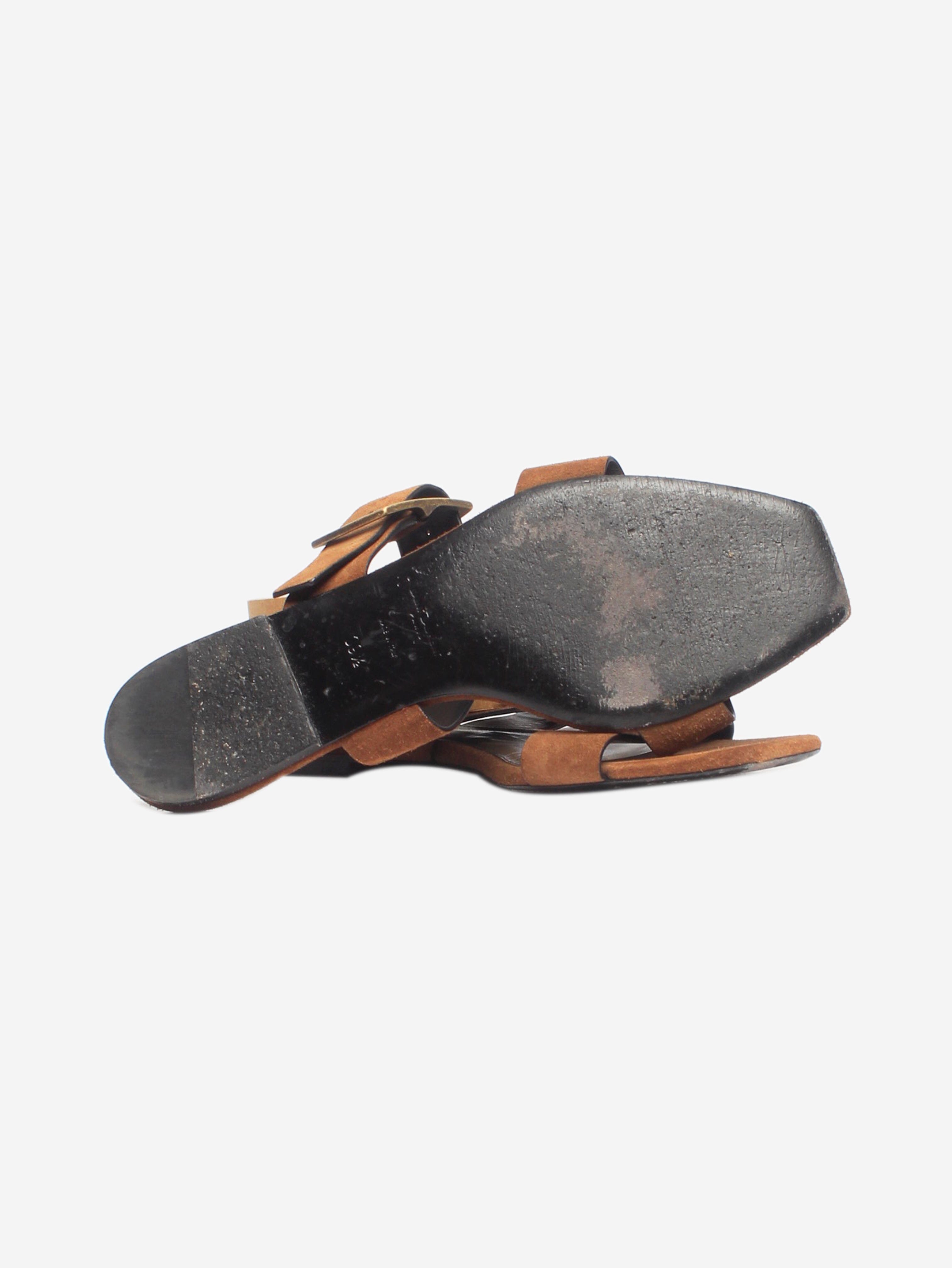 Brown Suede Flat Sandals Women's Size 39.5 EU | Comfortable Summer Casual Shoes for Beach, Vacation & Everyday Wear