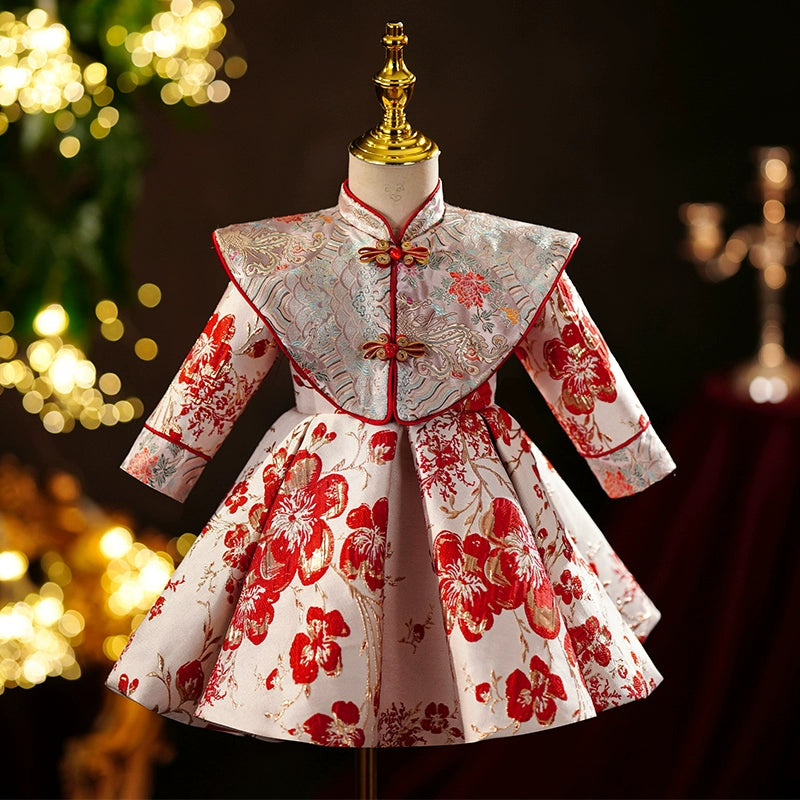 Red Cheongsam Dress for Baby Girls - Chinese New Year & Birthday Party Outfit | Perfect for Festivals, Photos & Special Occasions