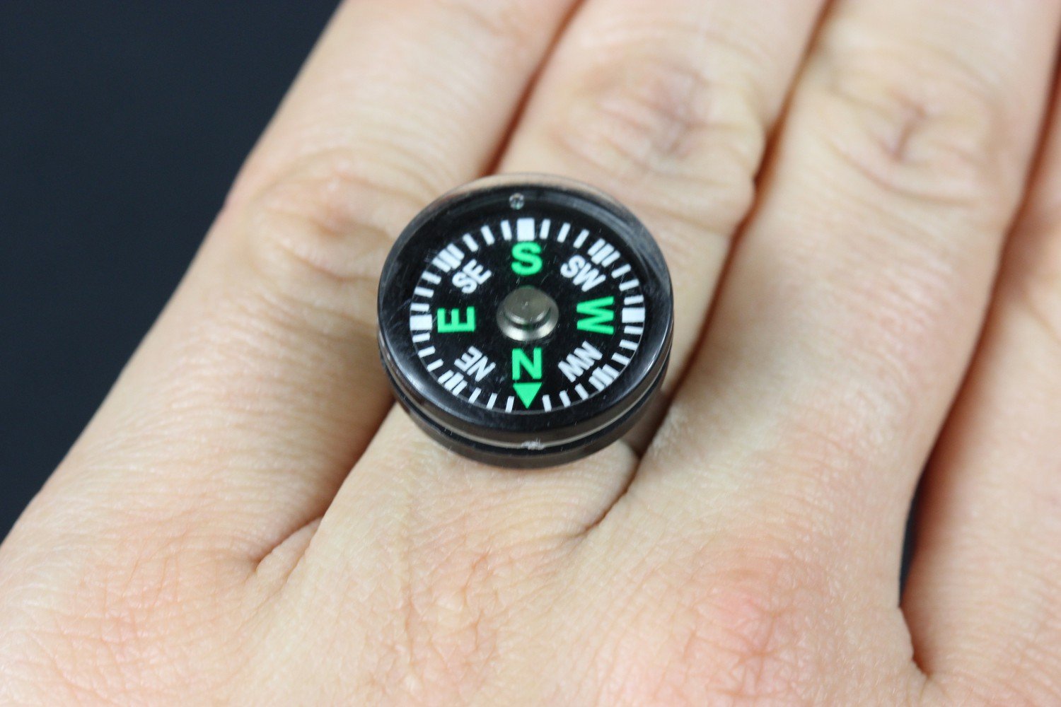 Miniblings Compass Ring - Portable Outdoor Navigation Tool for Camping, Hiking & Survival Gear | Perfect for Backpacking, Adventure Travel & Emergency Situations