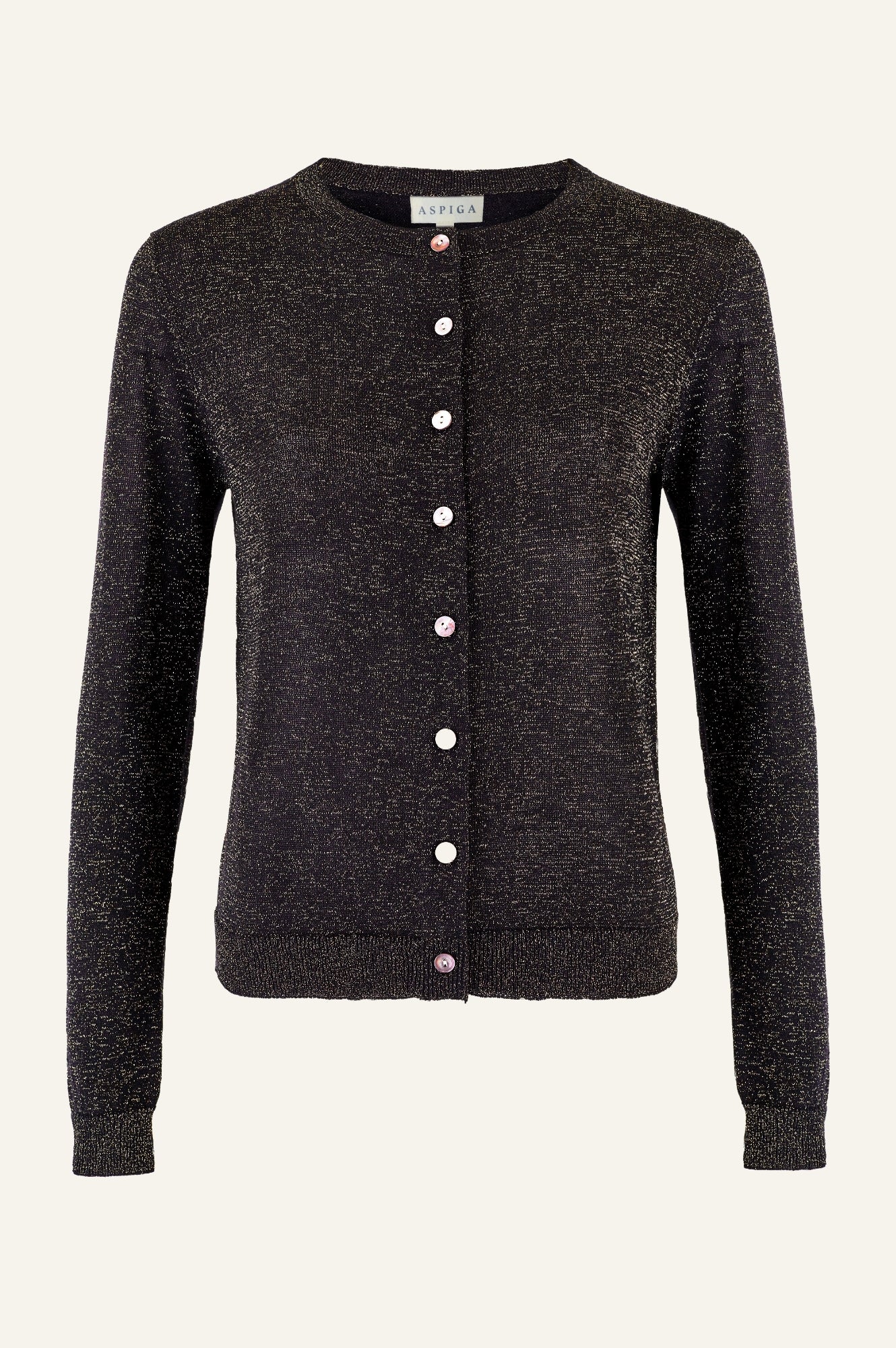 Metallic Knit Cardigan Women's Long Sleeve Open Front Sweater - Black & Gold for Fall/Winter Fashion, Office Wear & Casual Outfits