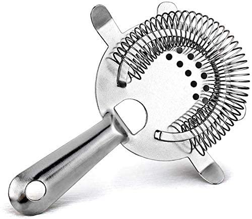 Premium 4-Prong Bar Strainer for Cocktails - Professional Bartender & Home Bar Tool - Perfect for Mixing Martinis, Mojitos & Craft Cocktails