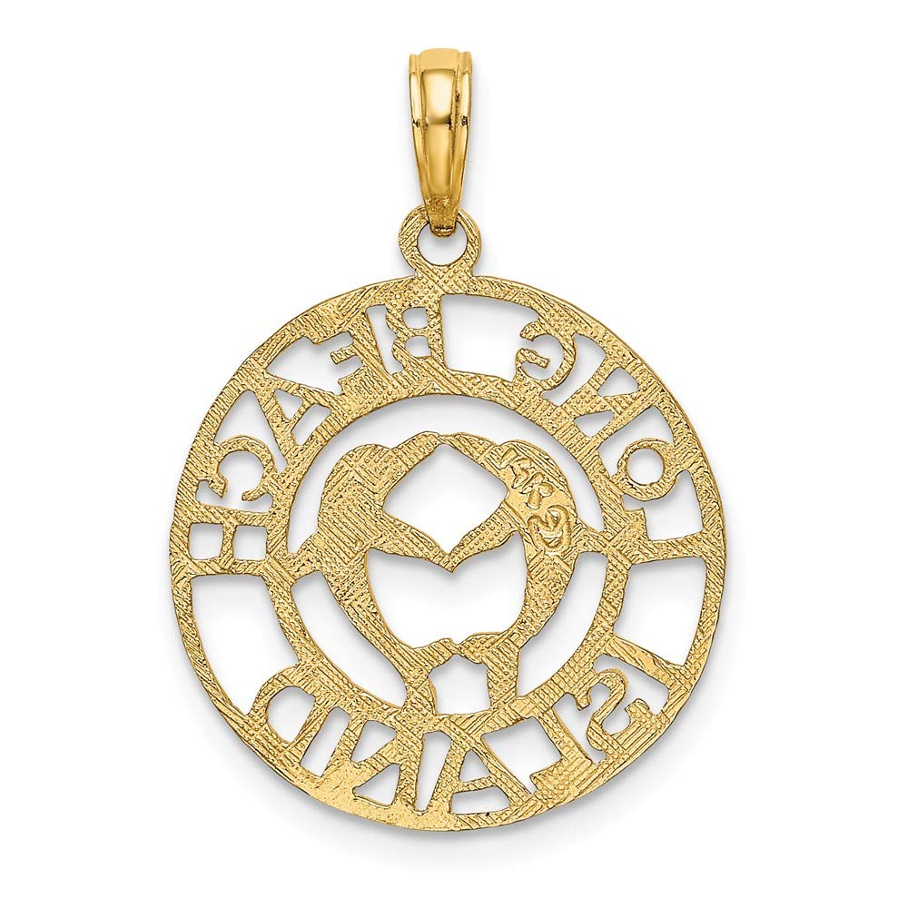 14K Yellow Gold Long Beach Island Double Dolphin LBI Pendant - Jewelry Gift for Women, Beach Lovers & Coastal Fashion Accessories