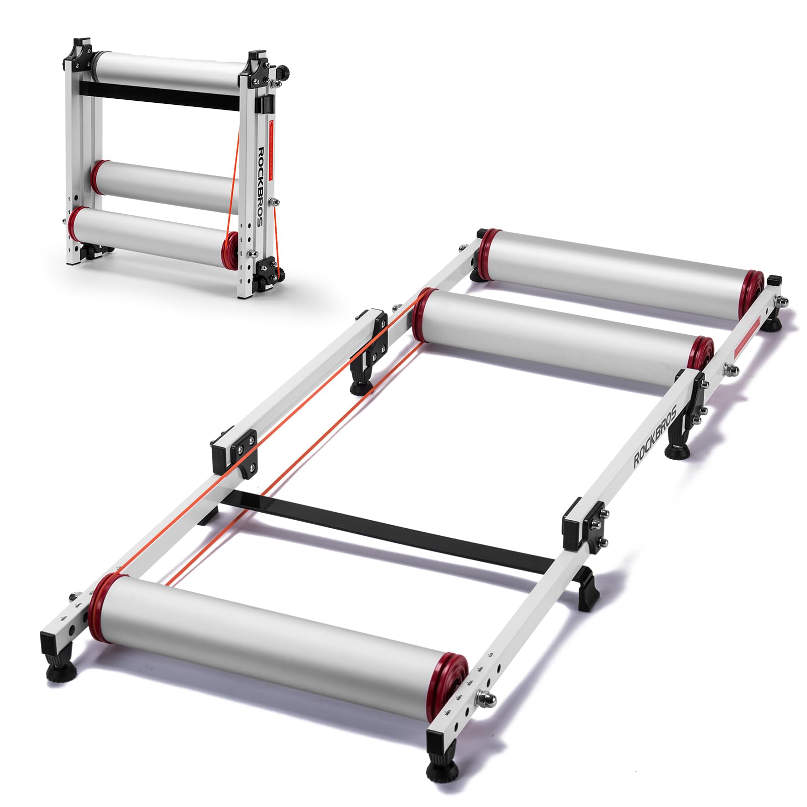 ROCKBROS Adjustable Bike Trainer Stand - Foldable Indoor Cycling Roller with Resistance for MTB & Road Bikes | Home Exercise Equipment for Cardio Workouts & Winter Training