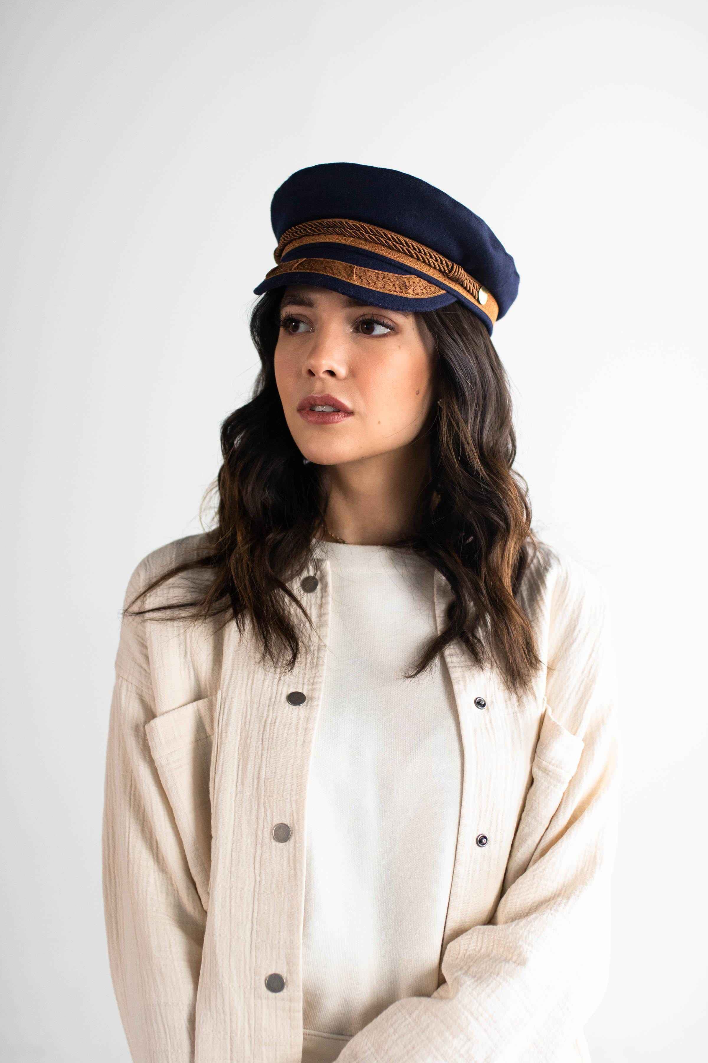 Lieutenant Cap - Military Style Officer Hat for Men & Women - Perfect for Cosplay, Halloween, and Costume Parties
