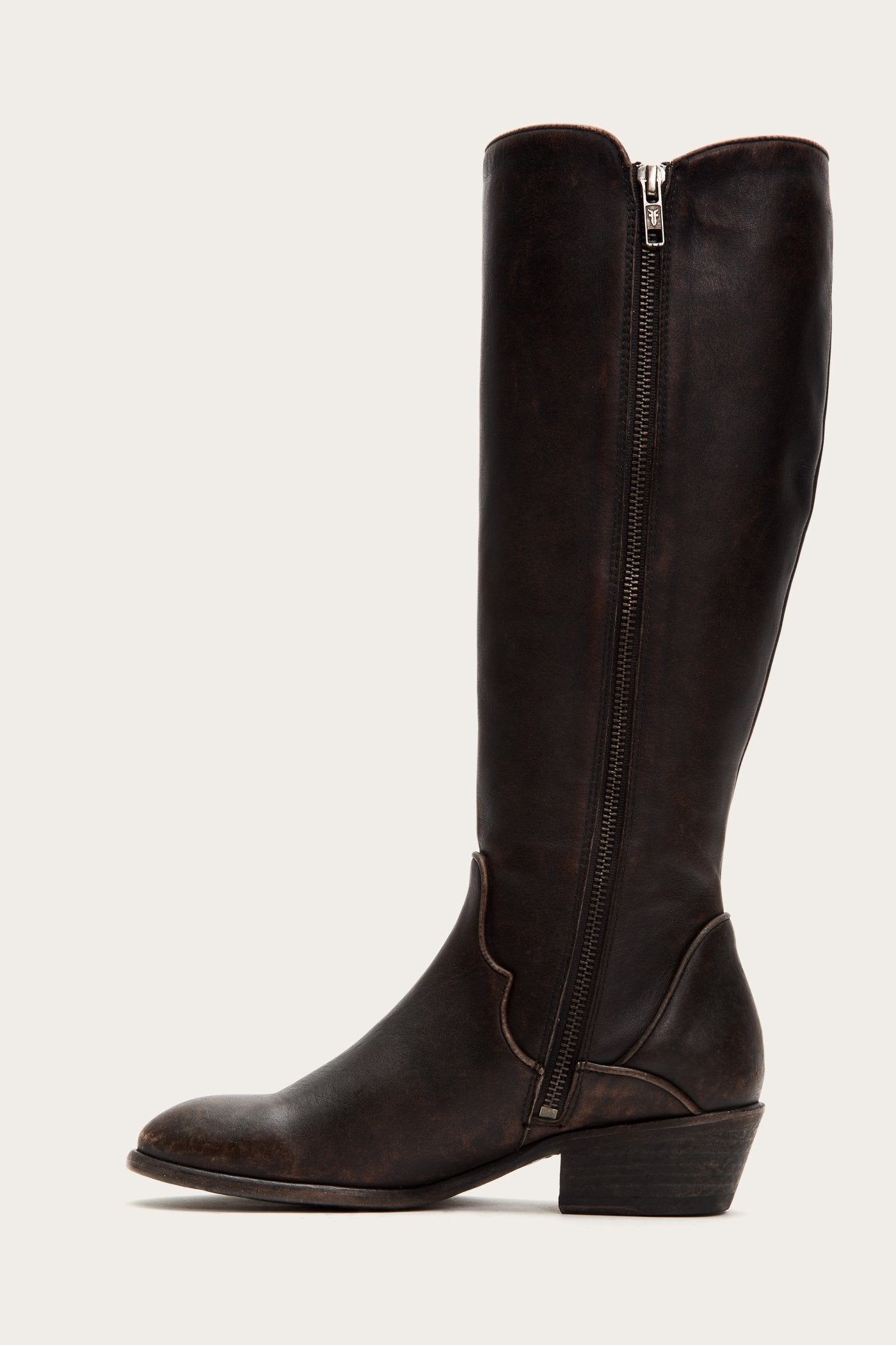 Vintage Carson Piping Tall Boots - Pre-Owned Leather Ankle Boots for Women | Perfect for Fall Fashion, Casual Outfits & Everyday Wear