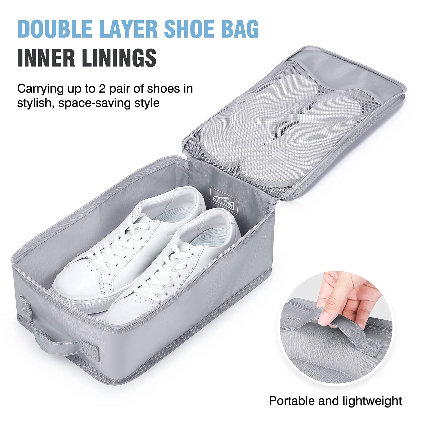Mossio 6-Piece Packing Cubes Set with Shoe Bag - Lightweight Travel Organizers for Suitcases & Luggage - Perfect for Business Trips, Vacations & Weekend Getaways