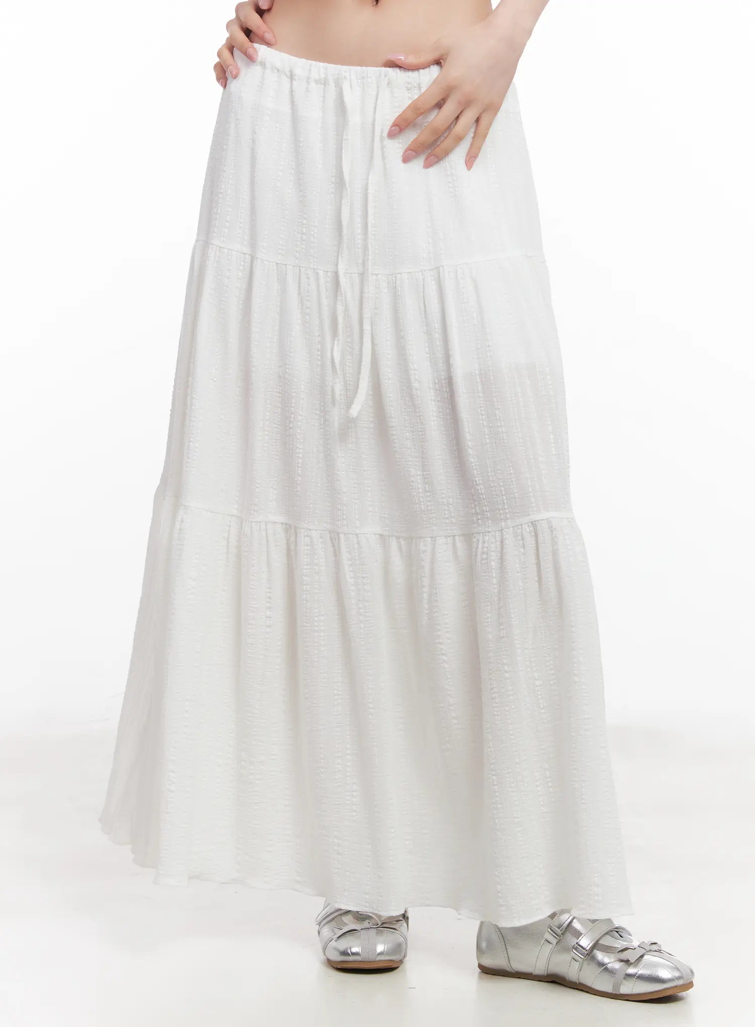 Stylish Cotton Tiered Maxi Skirt CU510 - Flowy Boho Summer Dress for Women - Perfect for Beach, Vacation & Casual Outings