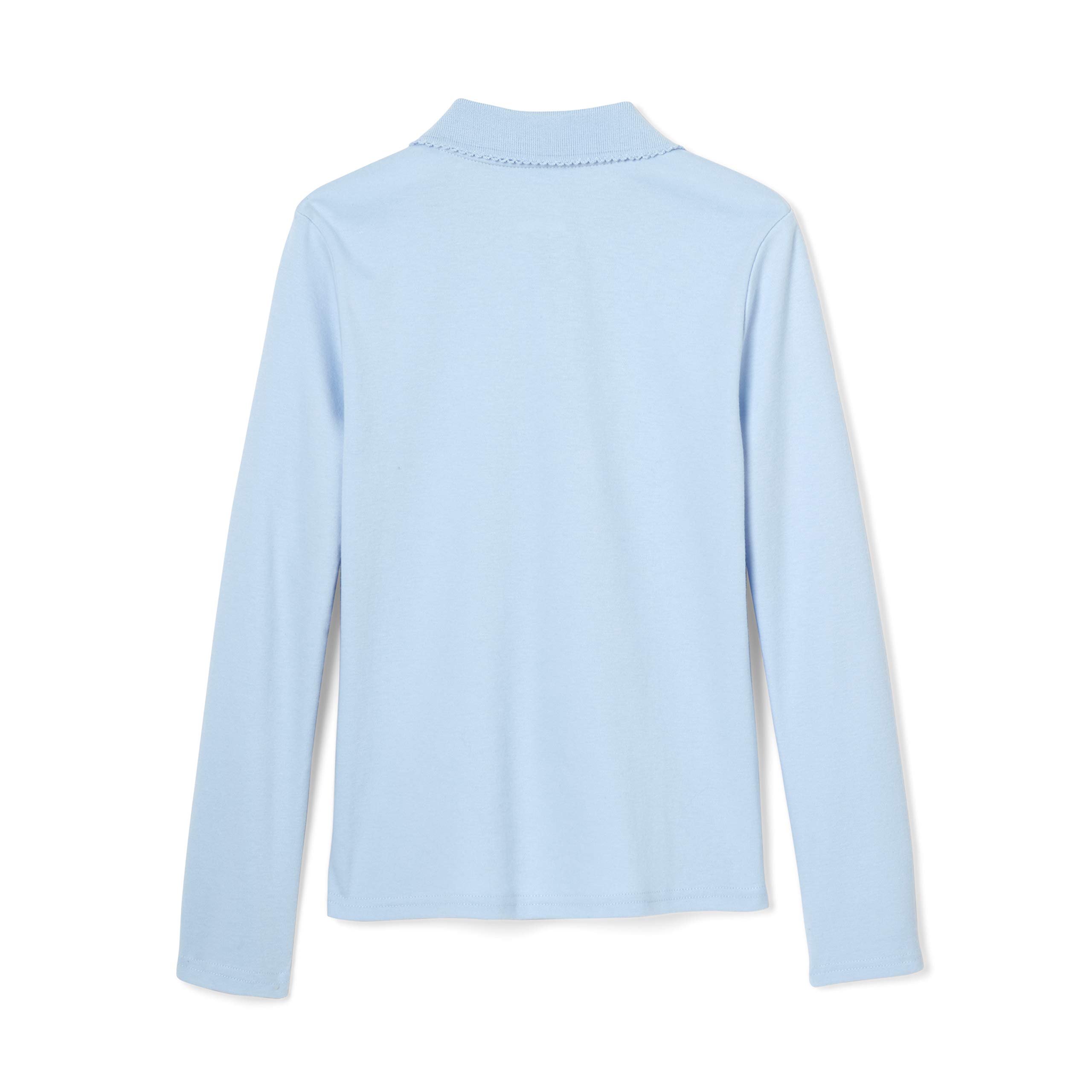 French Toast Girls' Uniform Long Sleeve Polo Shirt with Picot Collar - Standard & Plus Sizes for School, Team Sports & Dress Code Compliance