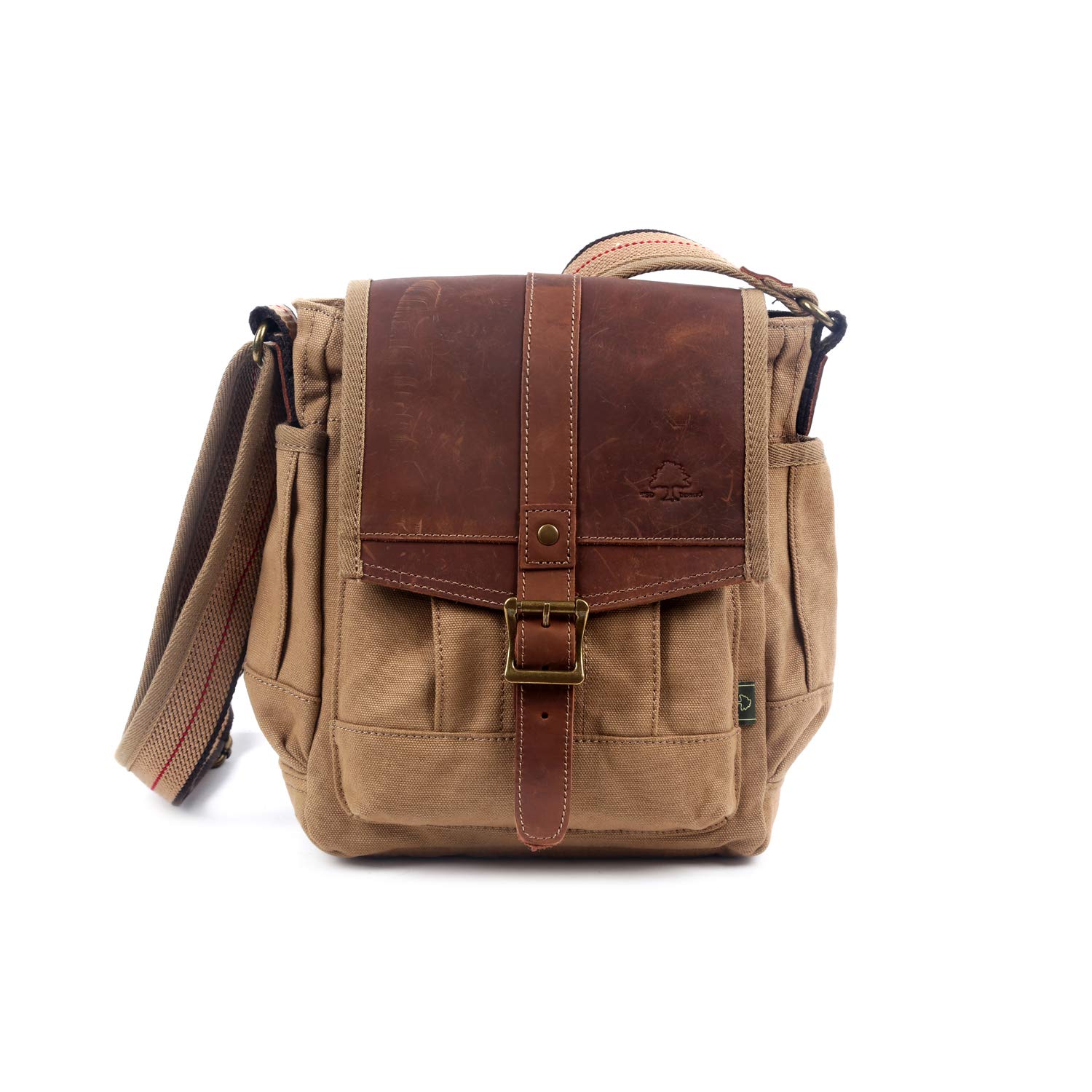 TSD Brand Turtle Ridge Canvas Crossbody Bag - Lightweight Durable Shoulder Purse for Women & Men - Perfect for Travel, Shopping & Daily Use