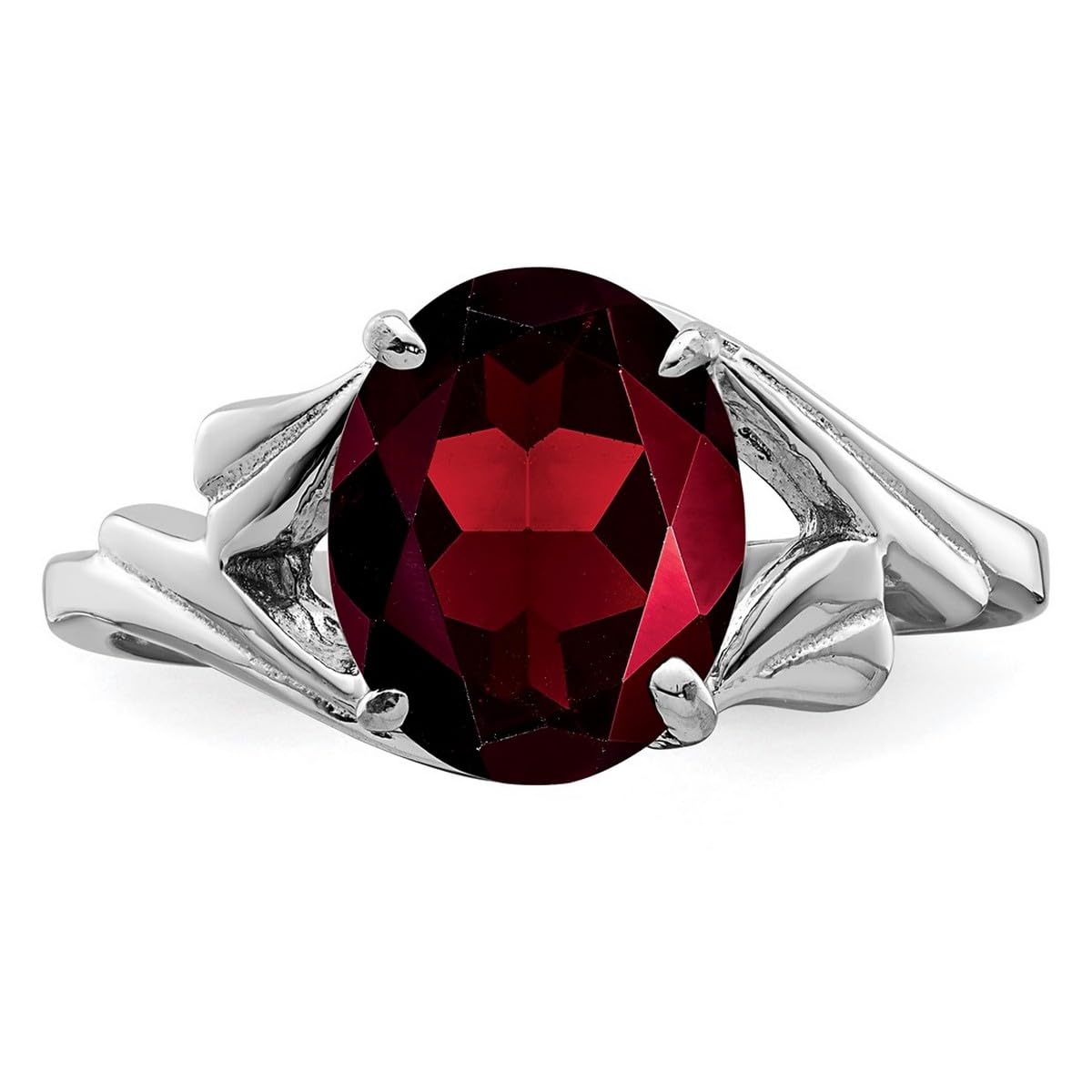 925 Sterling Silver Garnet Ring for Women - 3mm Wide Solid Polished Gemstone Jewelry | Perfect for Weddings, Anniversaries & Everyday Elegance