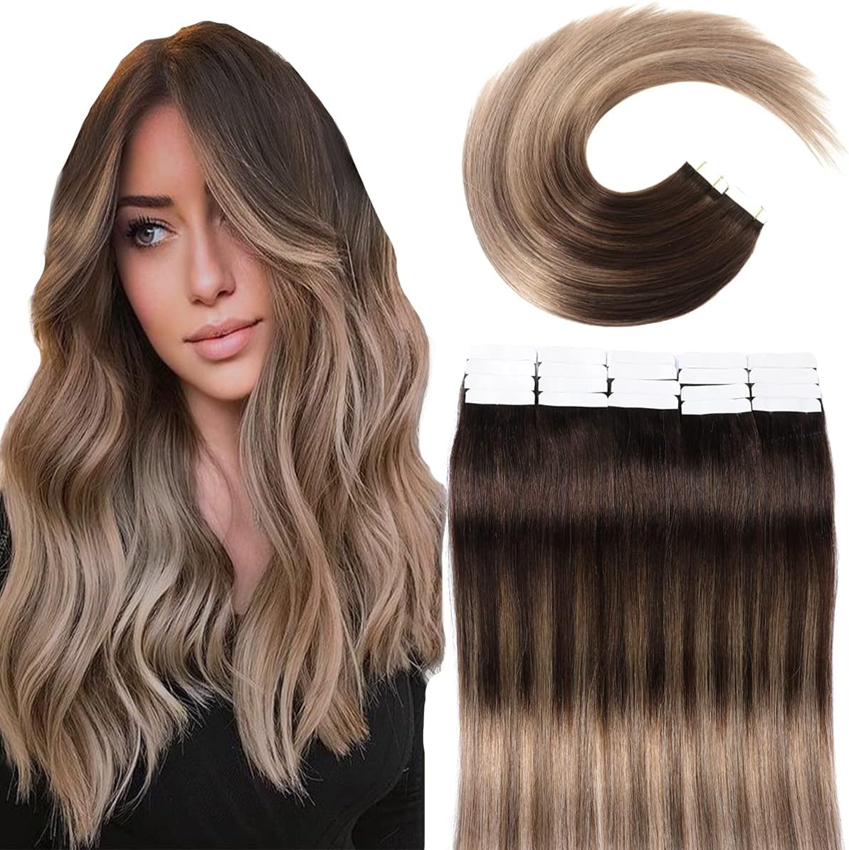 Seamless Skin Weft Tape for Human Hair Extensions - Invisible Hair Integration for Natural Look | Perfect for Daily Wear, Special Occasions & Styling