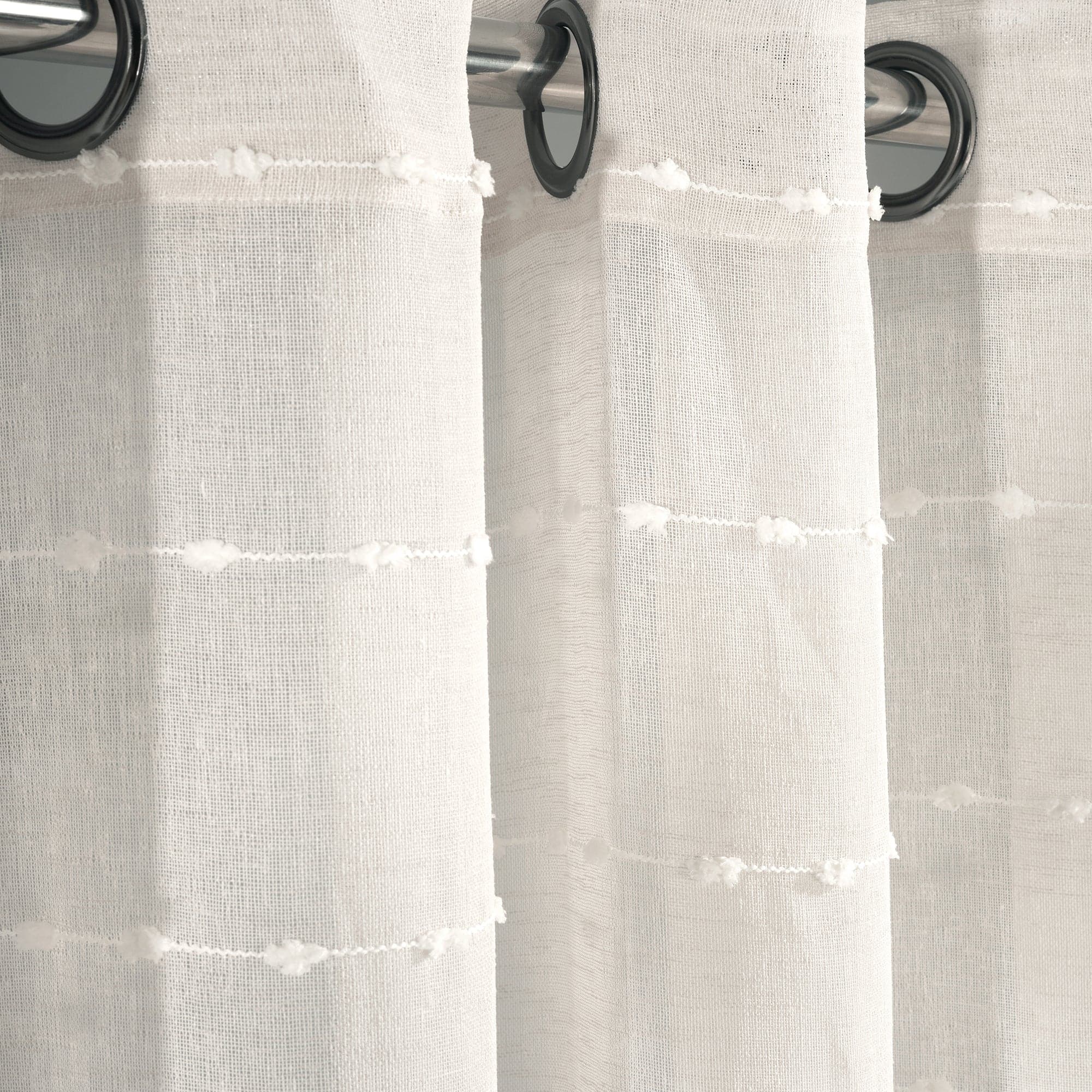 Farmhouse Style Textured Grommet Sheer Curtains - Ultra Wide Window Panels for Living Room, Bedroom & Dining Room Decor