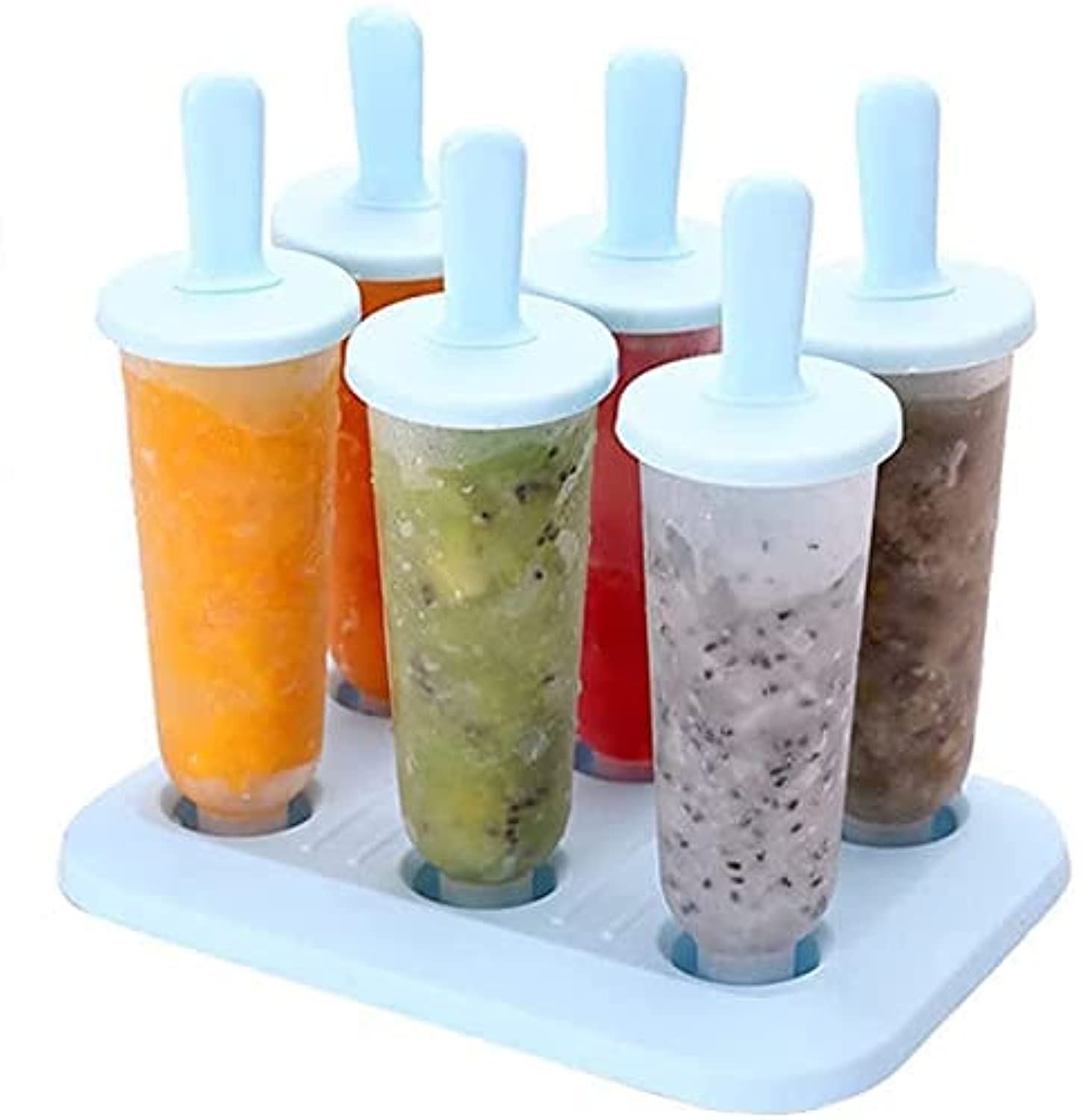 Zollyss Round Shaped Popsicle Molds Set - 6 Pack BPA Free Ice Pop Maker for Kids & Adults | Perfect for Summer Treats, Birthday Parties & Family Fun
